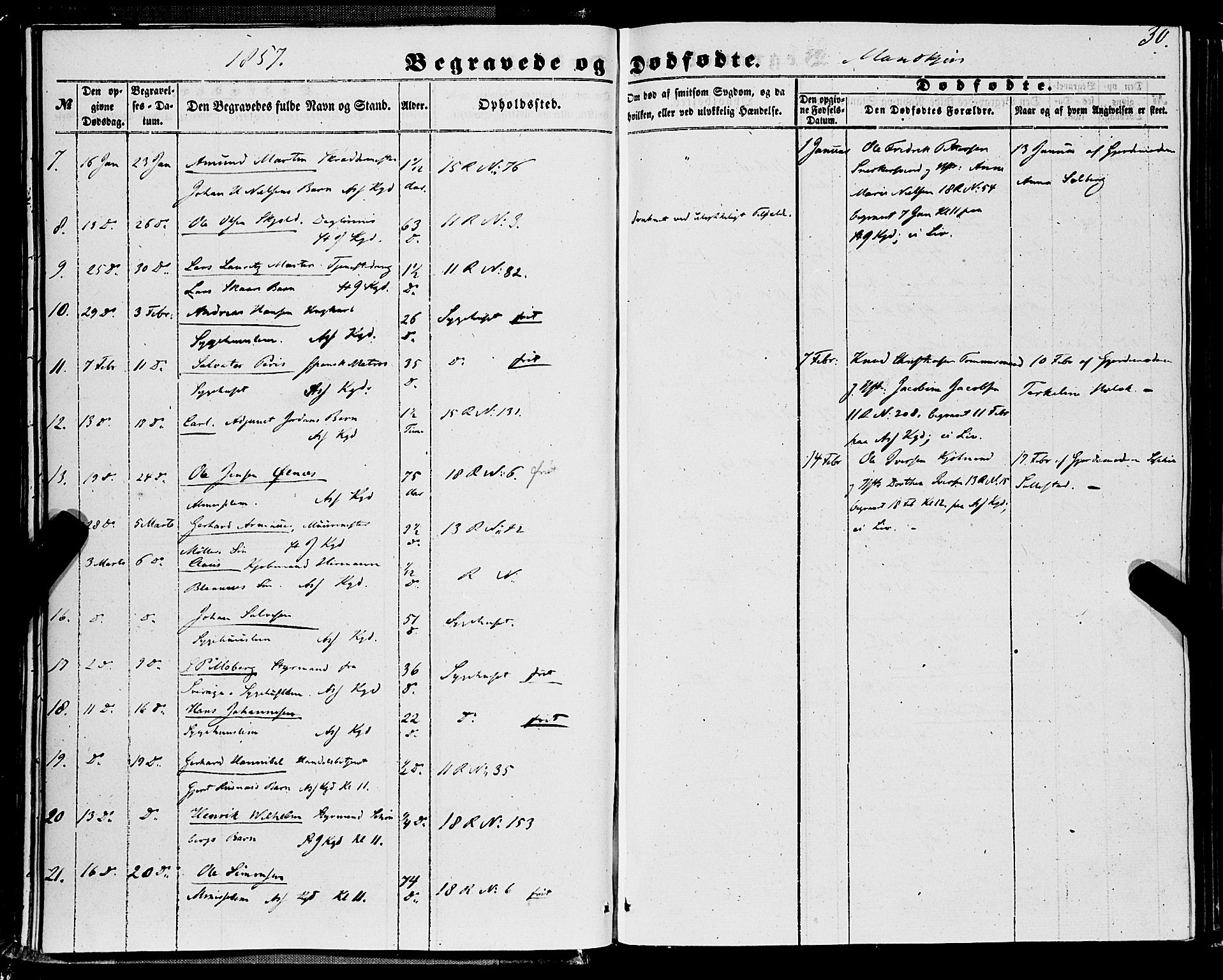 Domkirken sokneprestembete, AV/SAB-A-74801/H/Haa/L0041: Parish register (official) no. E 2, 1853-1863, p. 30