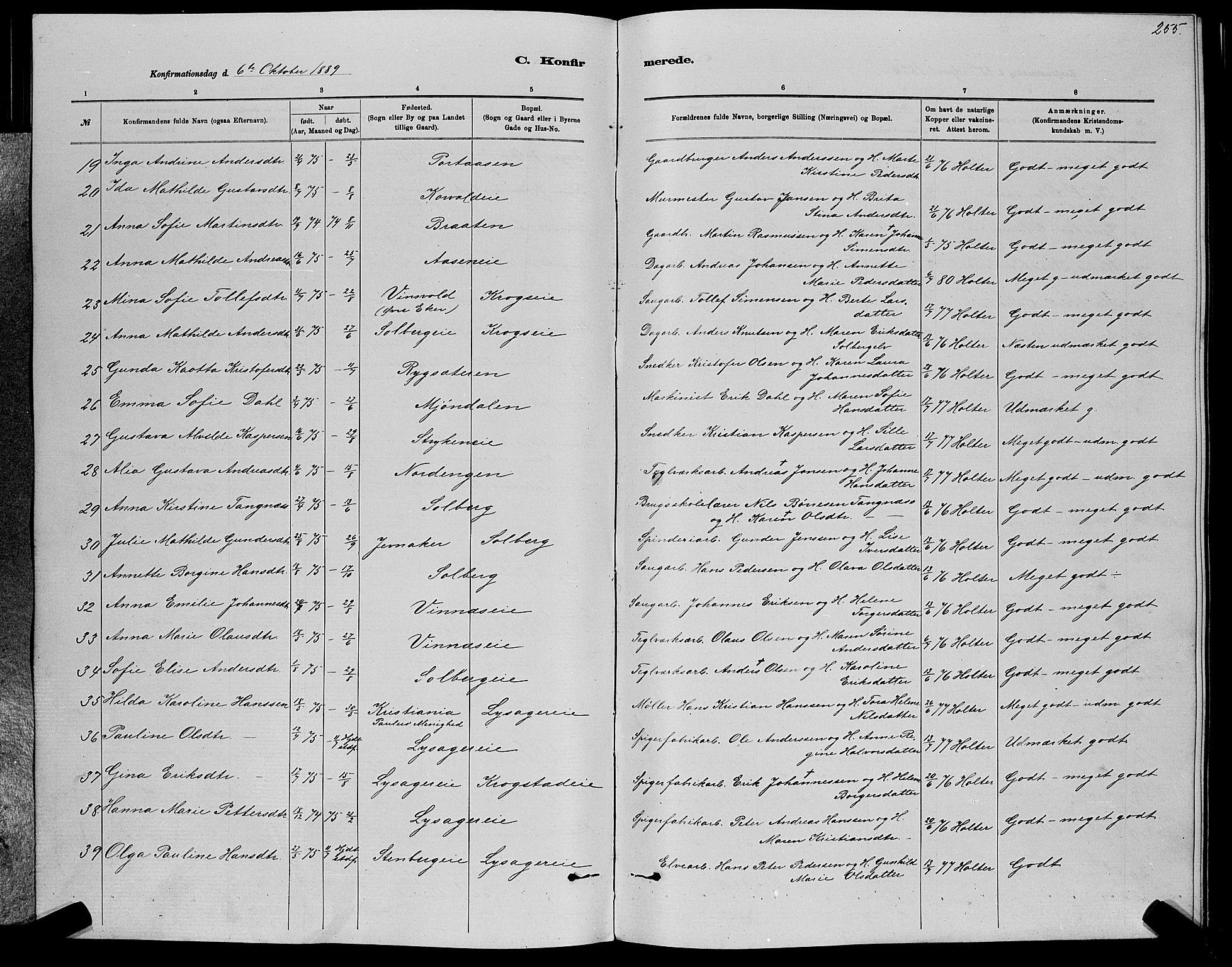 Nedre Eiker kirkebøker, AV/SAKO-A-612/G/Ga/L0002: Parish register (copy) no. 2, 1880-1896, p. 255