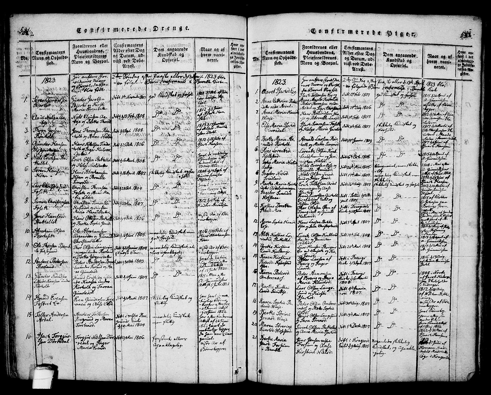 Bamble kirkebøker, AV/SAKO-A-253/F/Fa/L0003: Parish register (official) no. I 3 /1, 1814-1834, p. 521-522