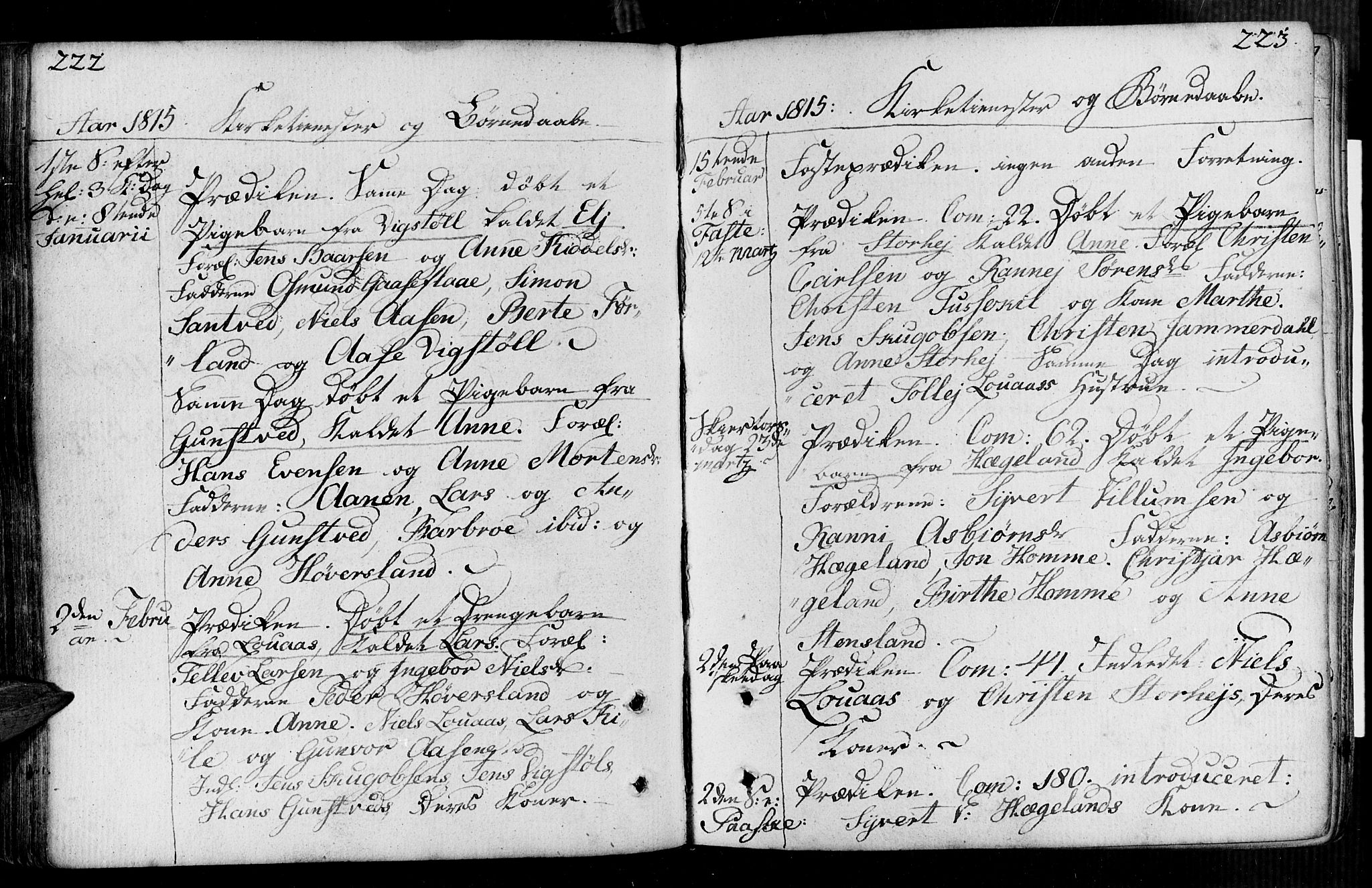 Vennesla sokneprestkontor, AV/SAK-1111-0045/Fa/Faa/L0002: Parish register (official) no. A 2, 1785-1834, p. 222-223