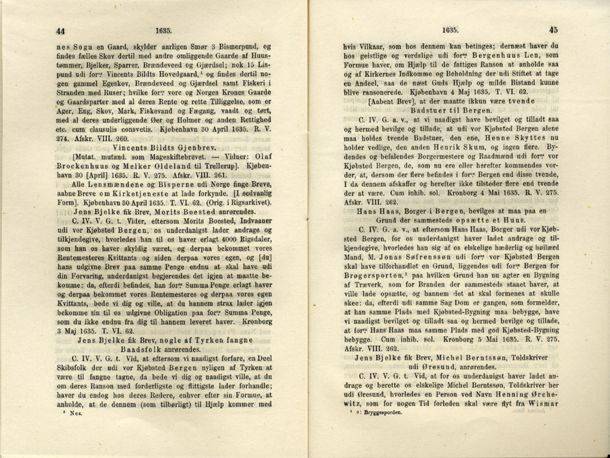 Publikasjoner utgitt av Det Norske Historiske Kildeskriftfond, PUBL/-/-/-: Norske Rigs-Registranter, bind 7, 1635-1640, p. 44-45