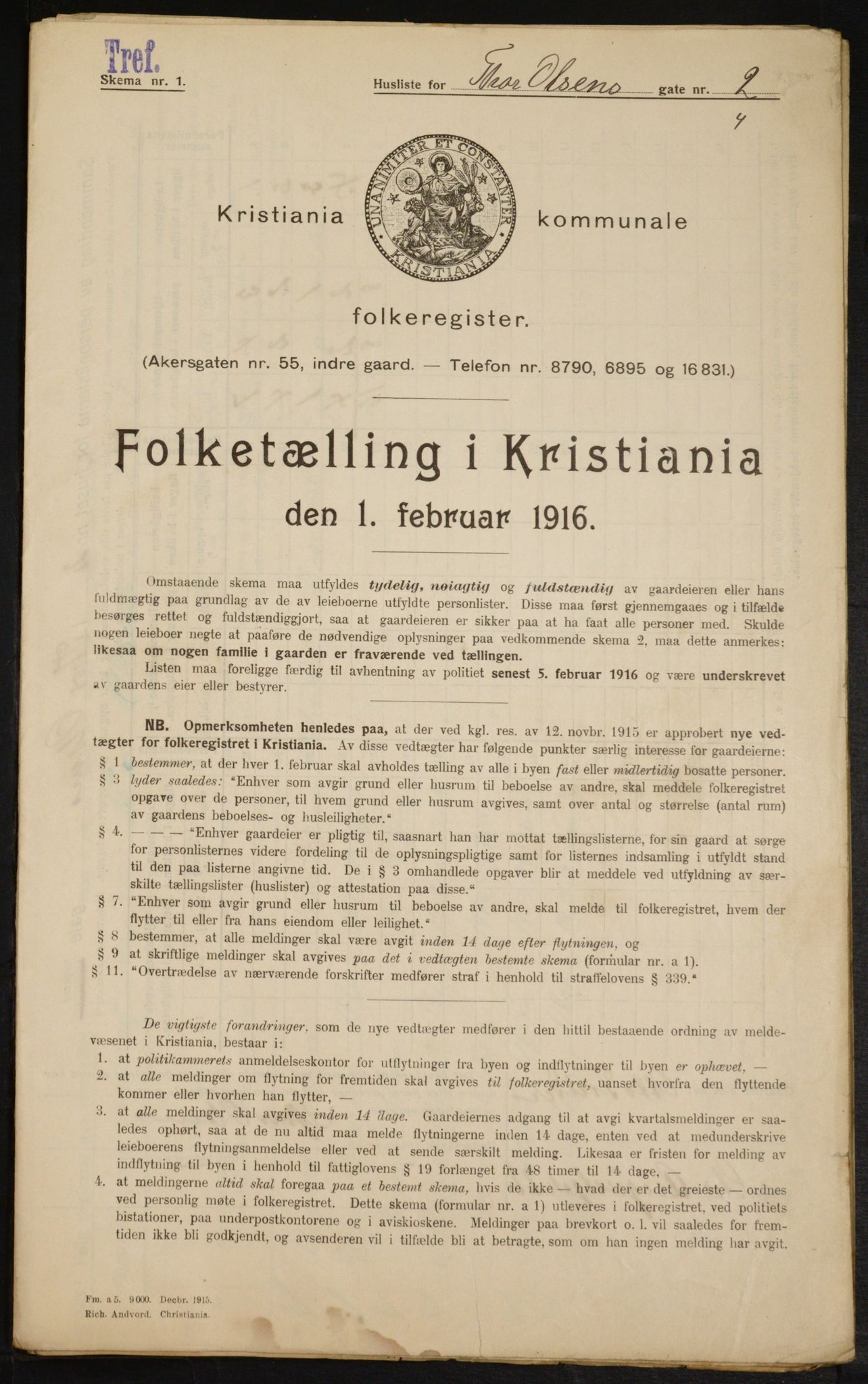 OBA, Municipal Census 1916 for Kristiania, 1916, p. 112348