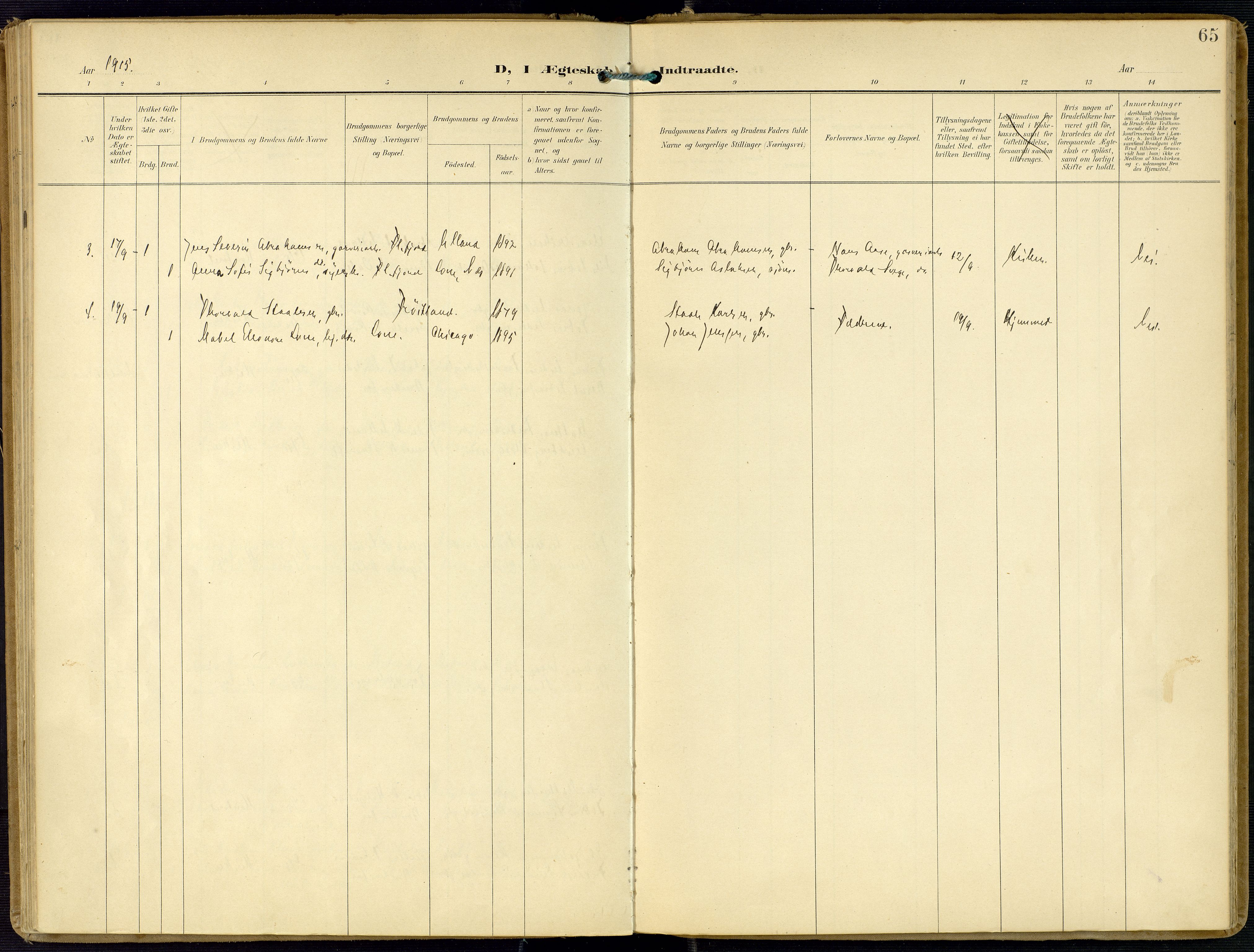 Kvinesdal sokneprestkontor, SAK/1111-0026/F/Fa/Faa/L0005: Parish register (official) no. A 5, 1898-1915, p. 65