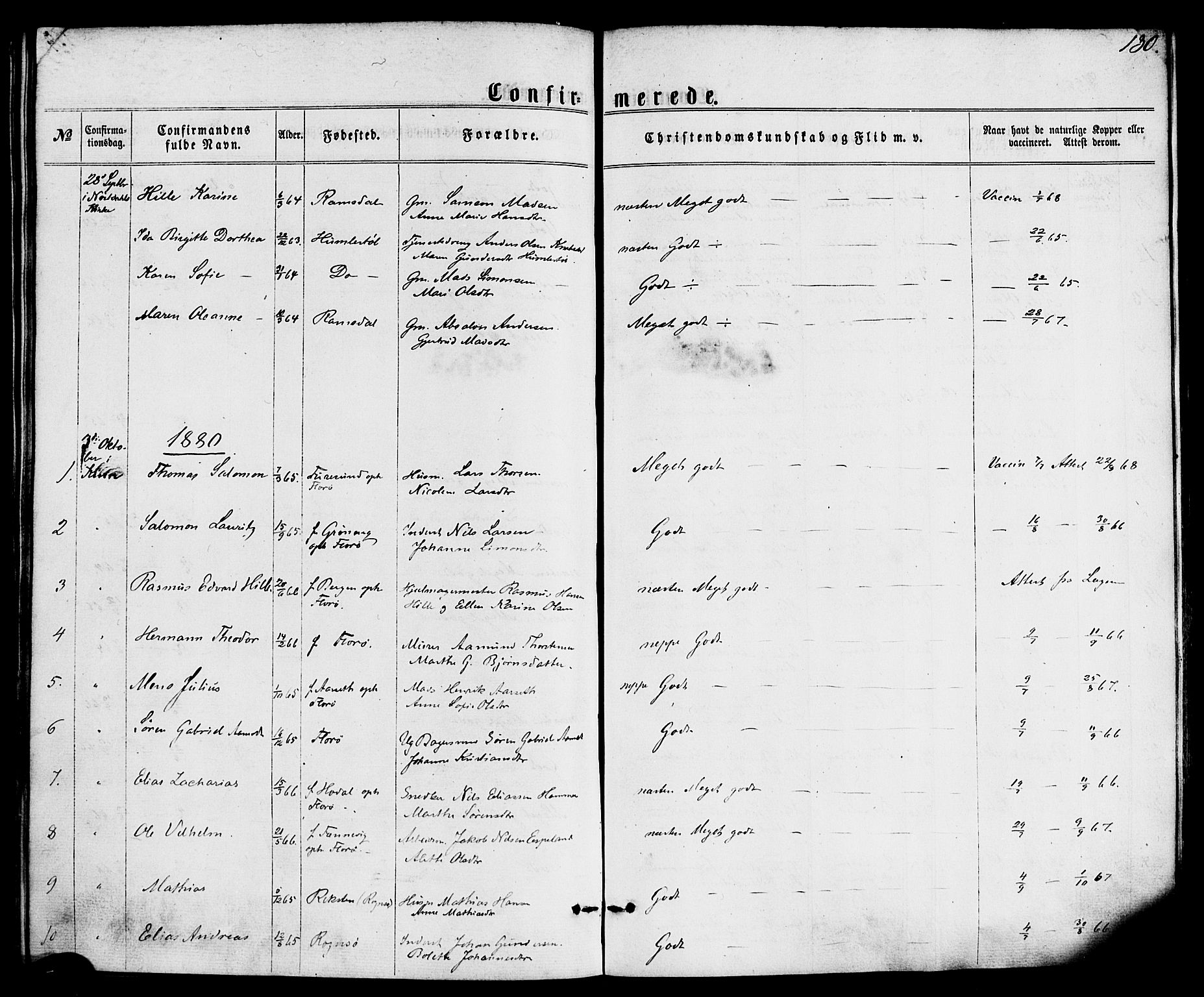 Kinn sokneprestembete, SAB/A-80801/H/Haa/Haaa/L0008: Parish register (official) no. A 8, 1859-1882, p. 130