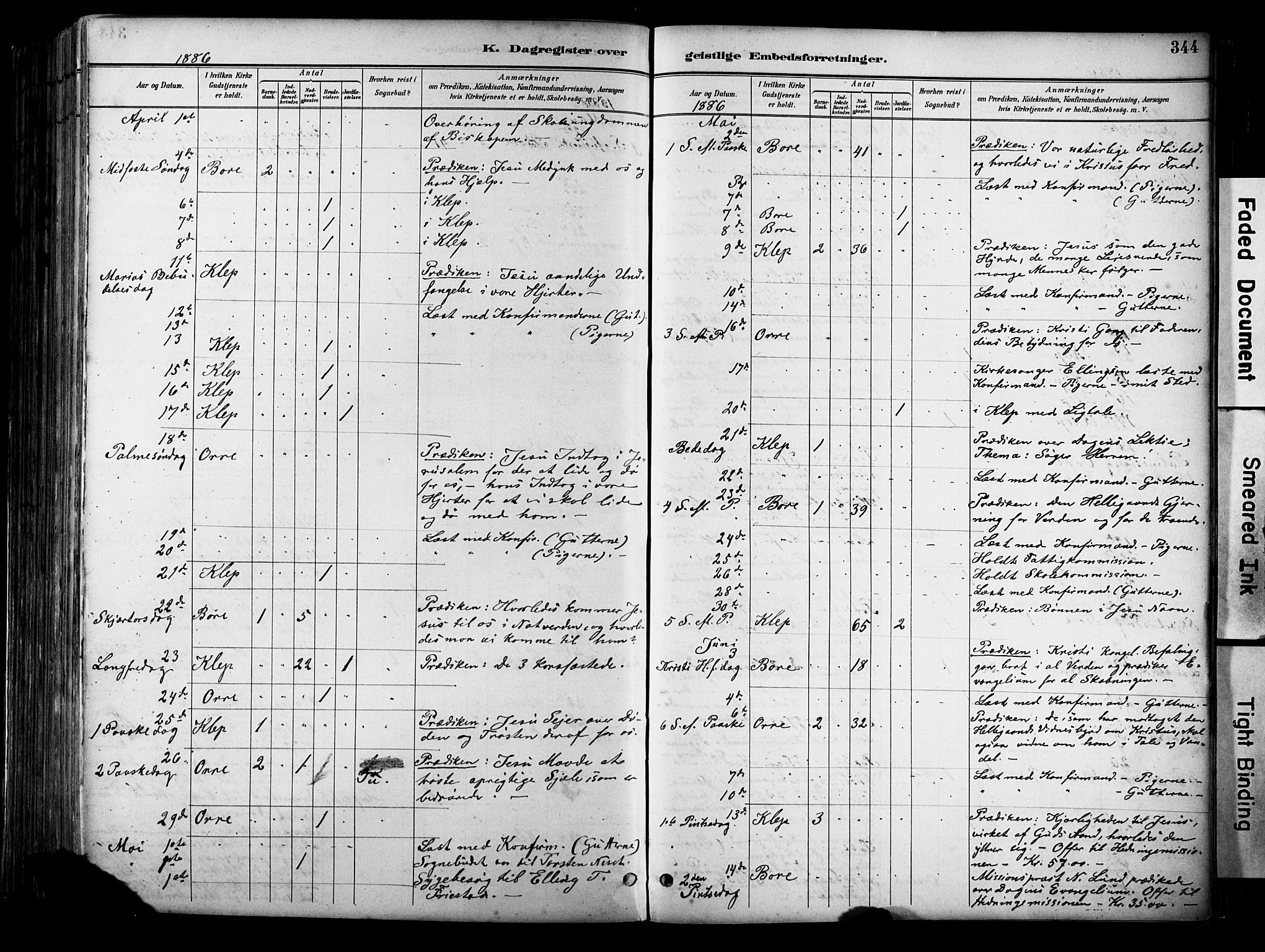 Klepp sokneprestkontor, SAST/A-101803/001/3/30BA/L0009: Parish register (official) no. A 7, 1886-1915, p. 344