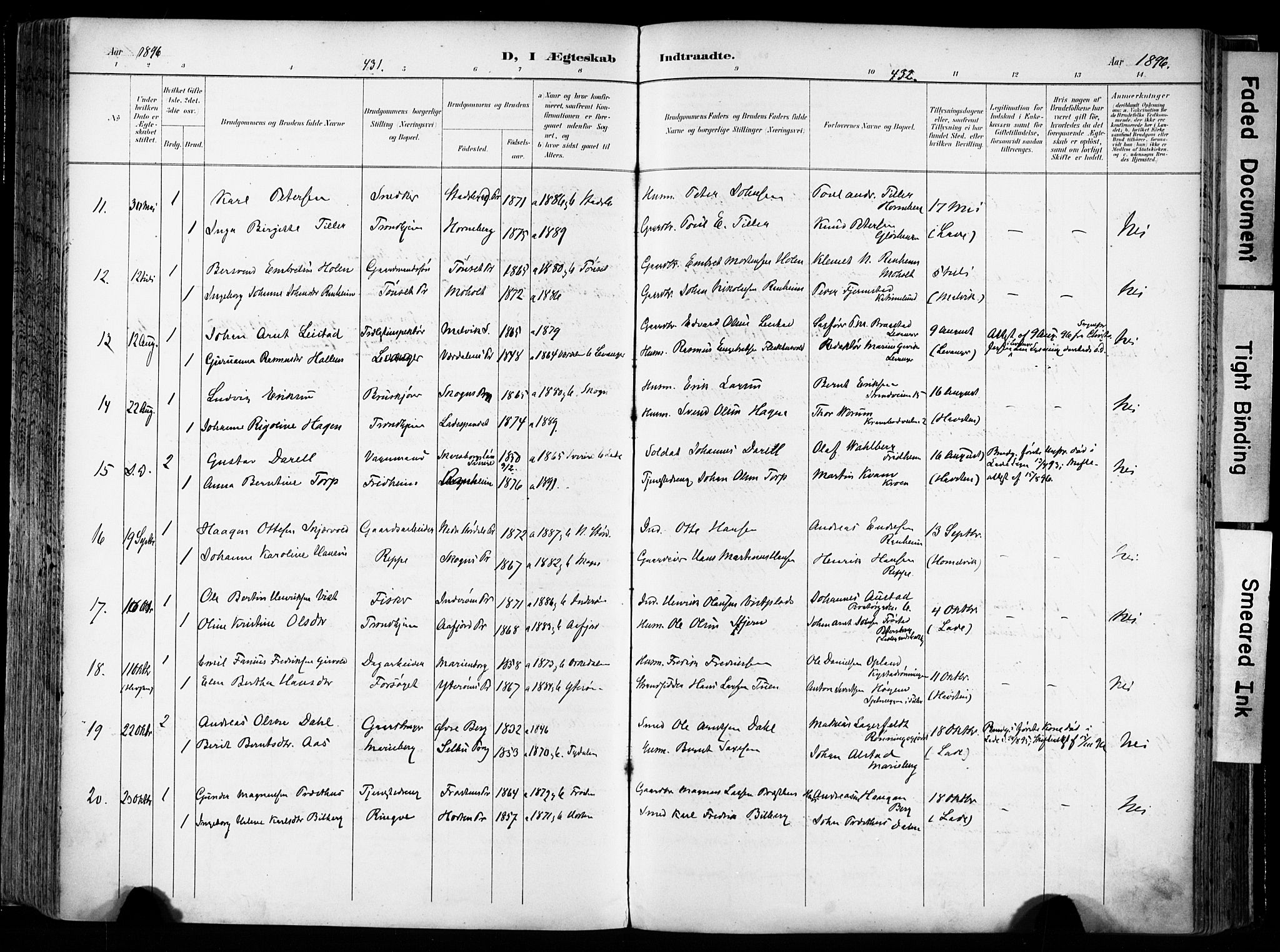 Ministerialprotokoller, klokkerbøker og fødselsregistre - Sør-Trøndelag, SAT/A-1456/606/L0301: Parish register (official) no. 606A16, 1894-1907, p. 431-432