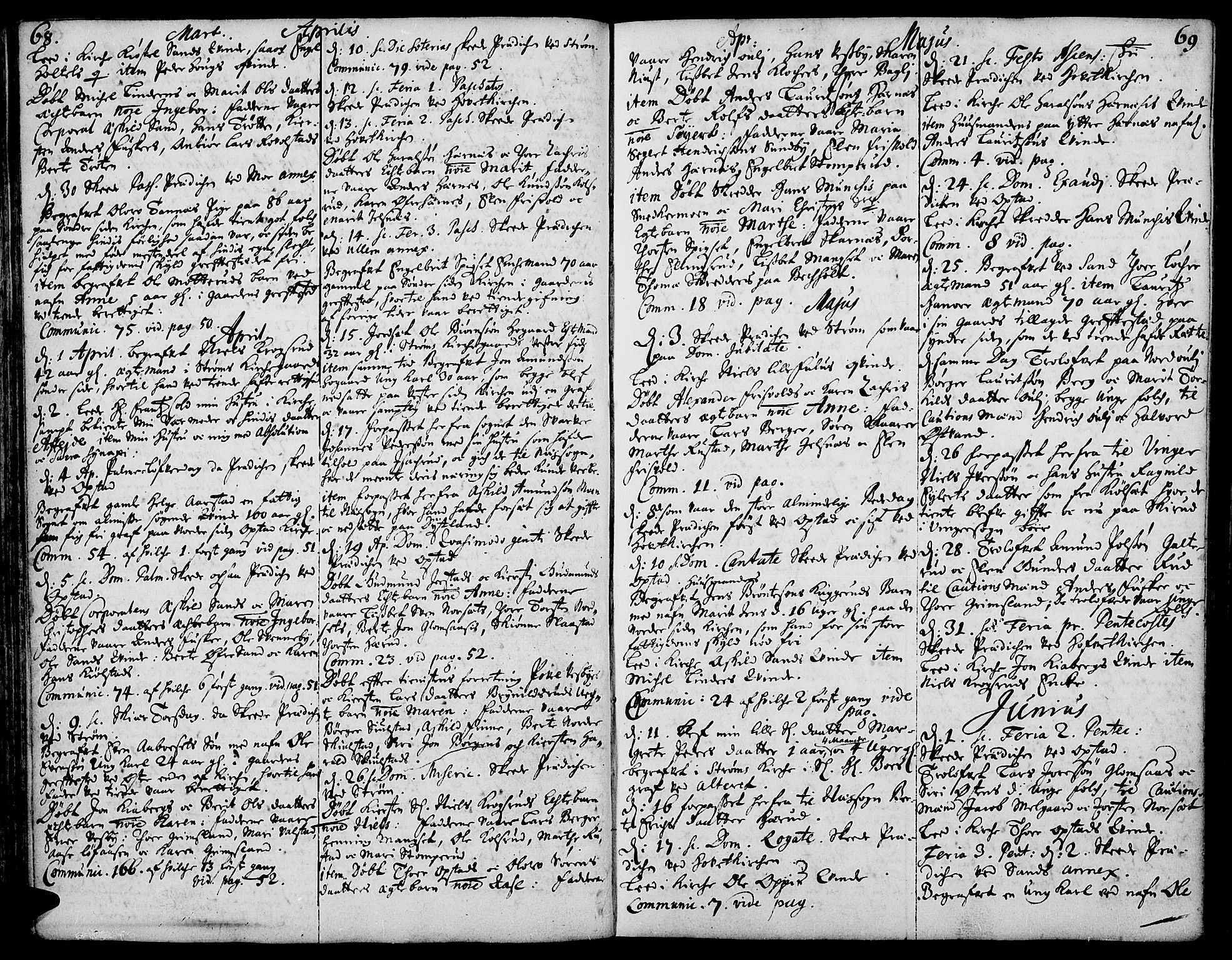 Strøm-Odalen prestekontor, AV/SAH-PREST-028/H/Ha/Haa/L0001: Parish register (official) no. 1, 1689-1715, p. 68-69