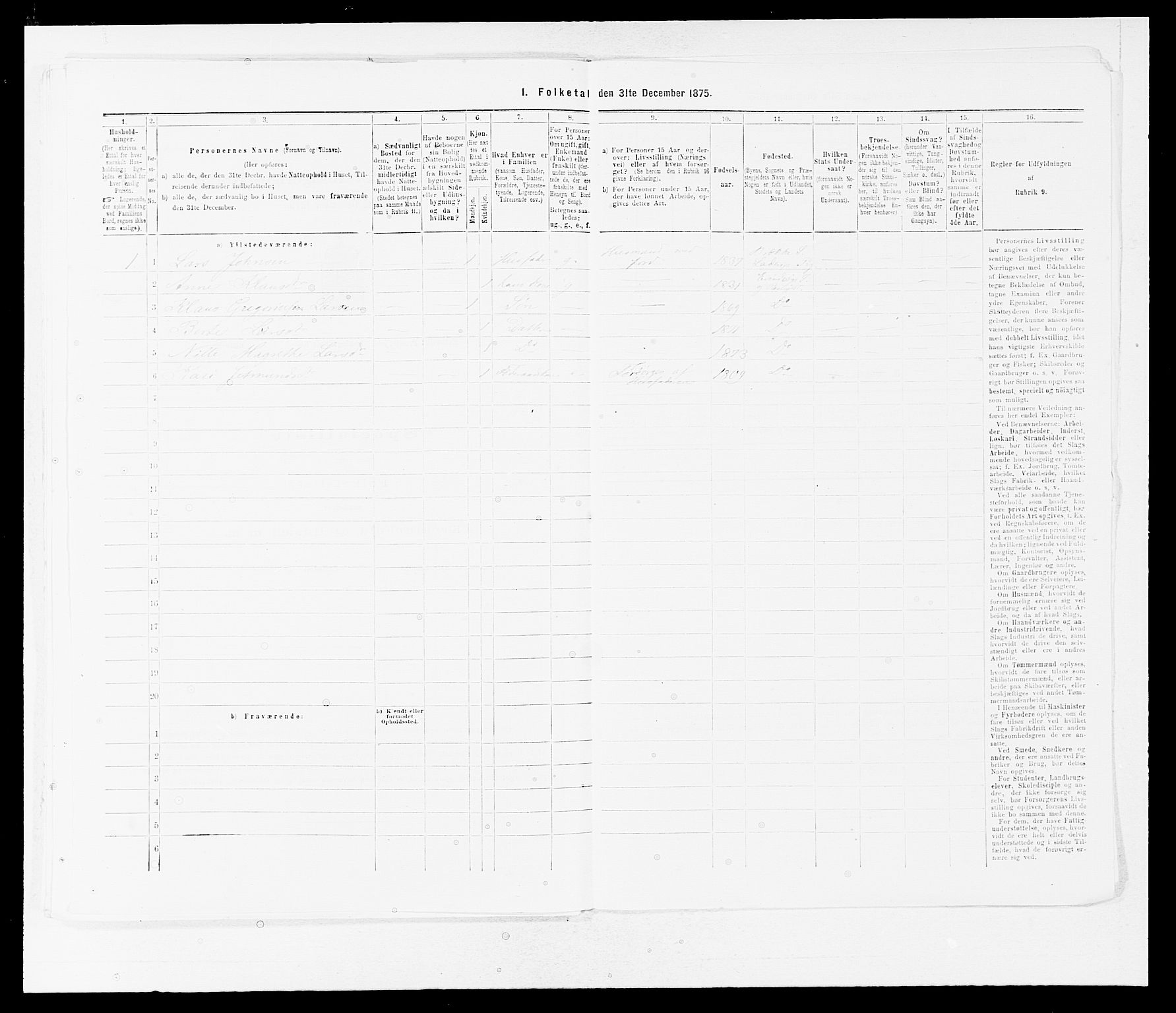 SAB, 1875 census for 1411P Eivindvik, 1875, p. 67
