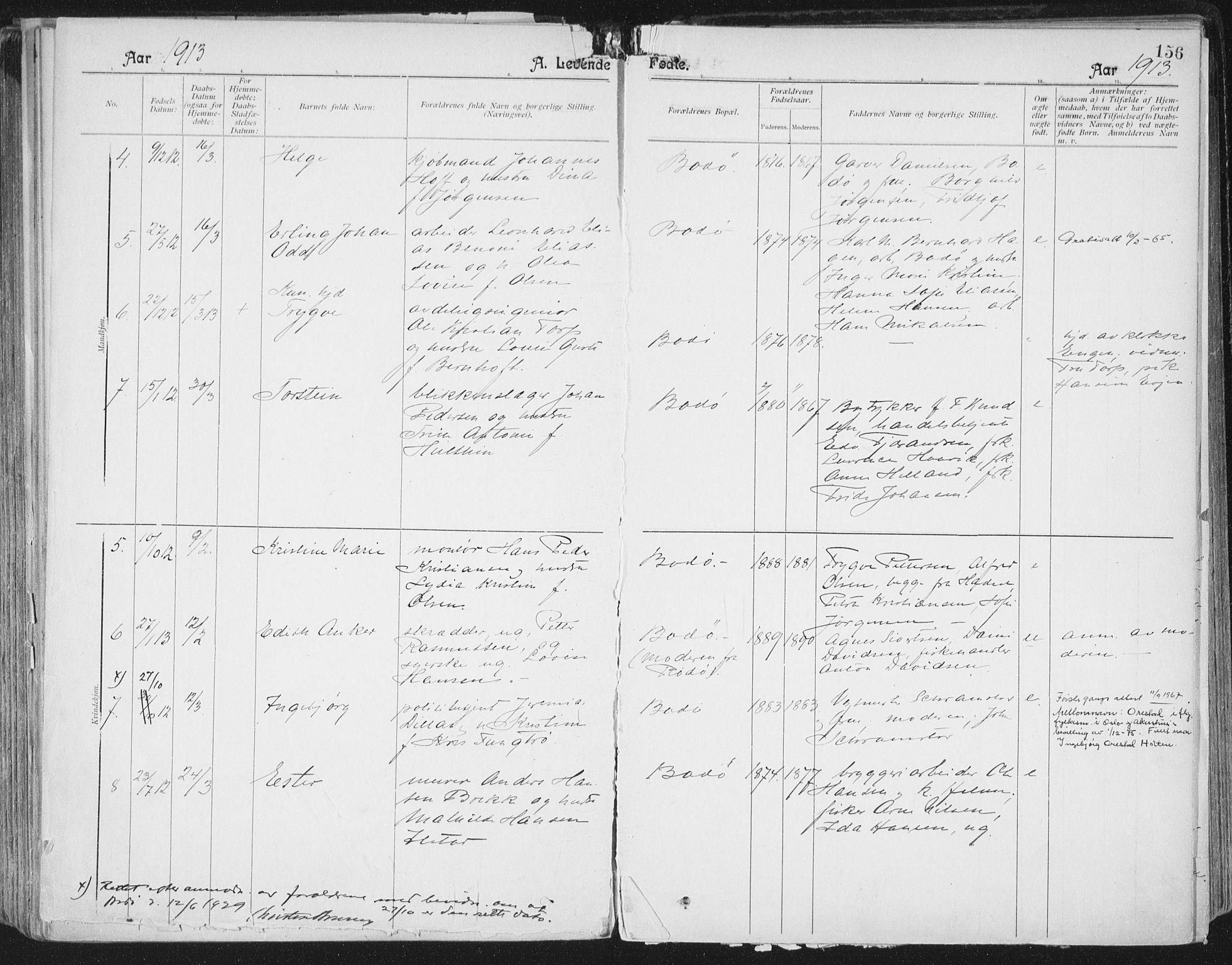 Ministerialprotokoller, klokkerbøker og fødselsregistre - Nordland, SAT/A-1459/801/L0011: Parish register (official) no. 801A11, 1900-1916, p. 156