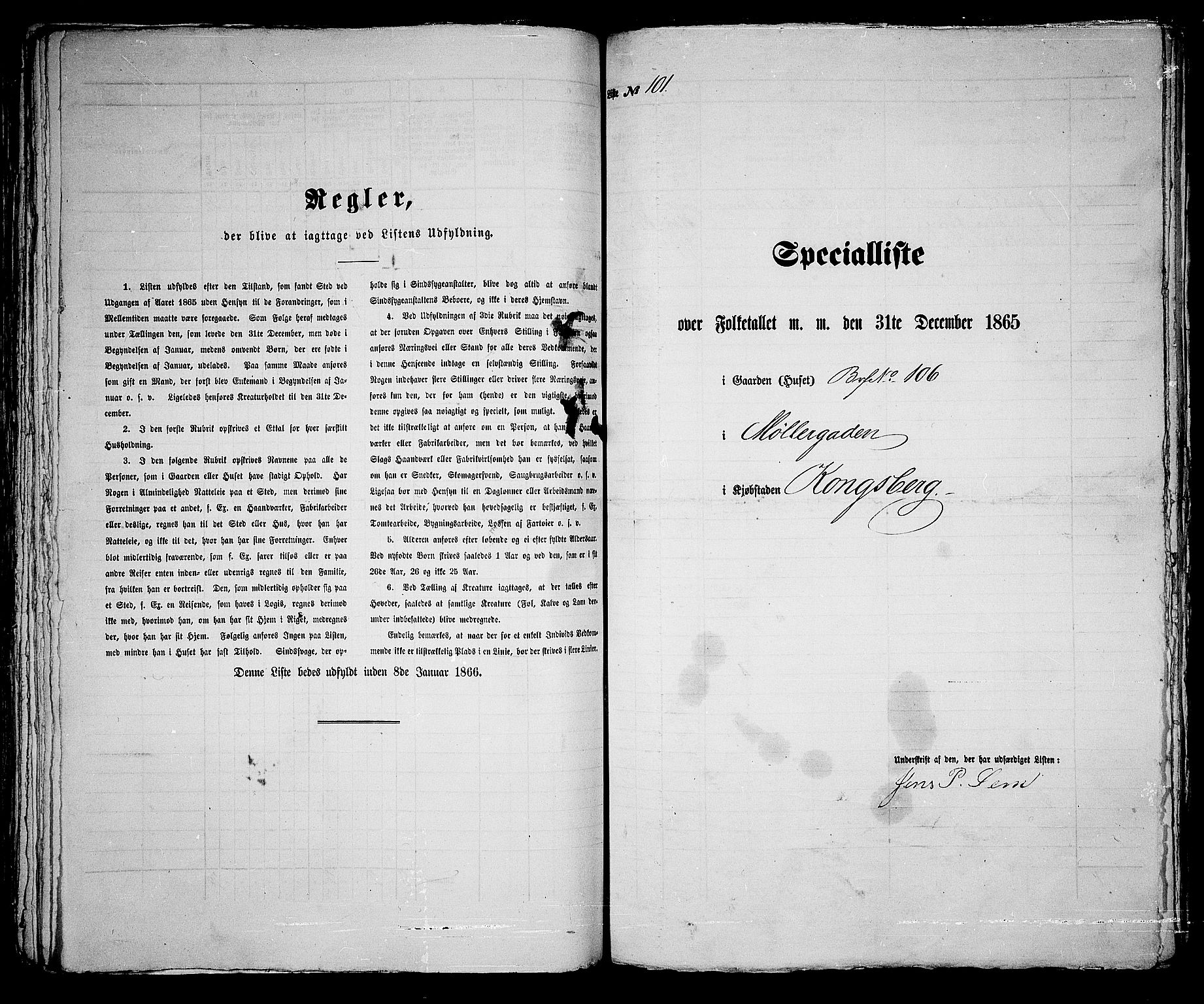 RA, 1865 census for Kongsberg/Kongsberg, 1865, p. 212