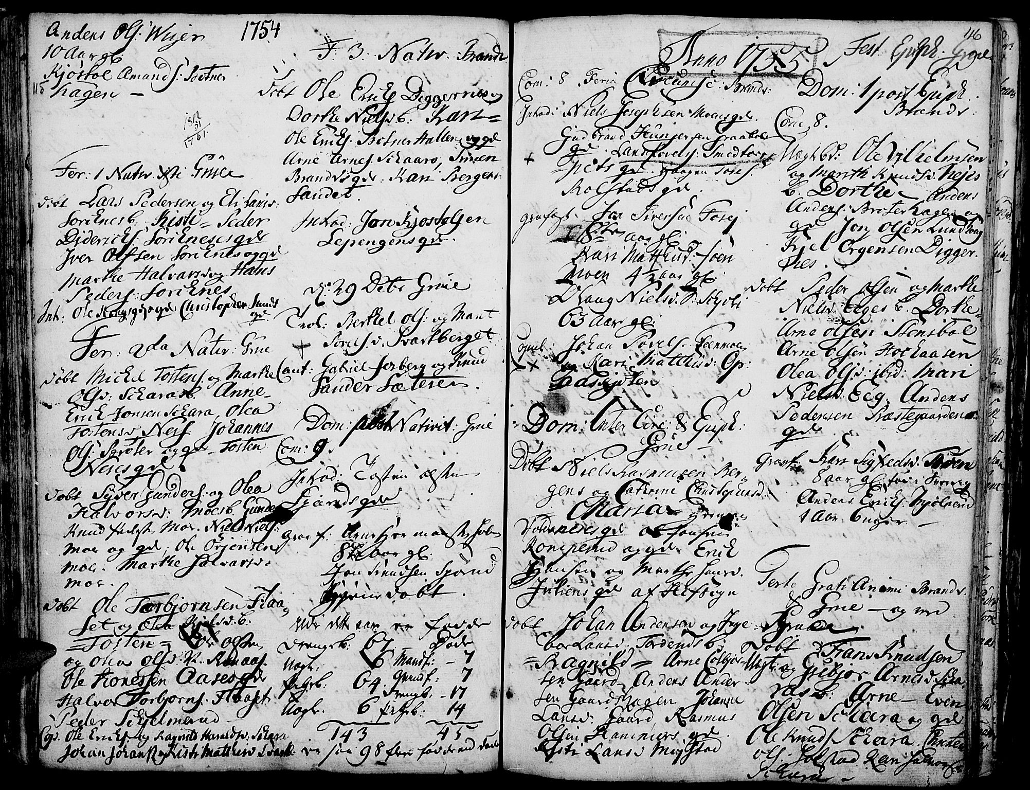 Grue prestekontor, AV/SAH-PREST-036/H/Ha/Haa/L0002: Parish register (official) no. 2, 1749-1774, p. 115-116