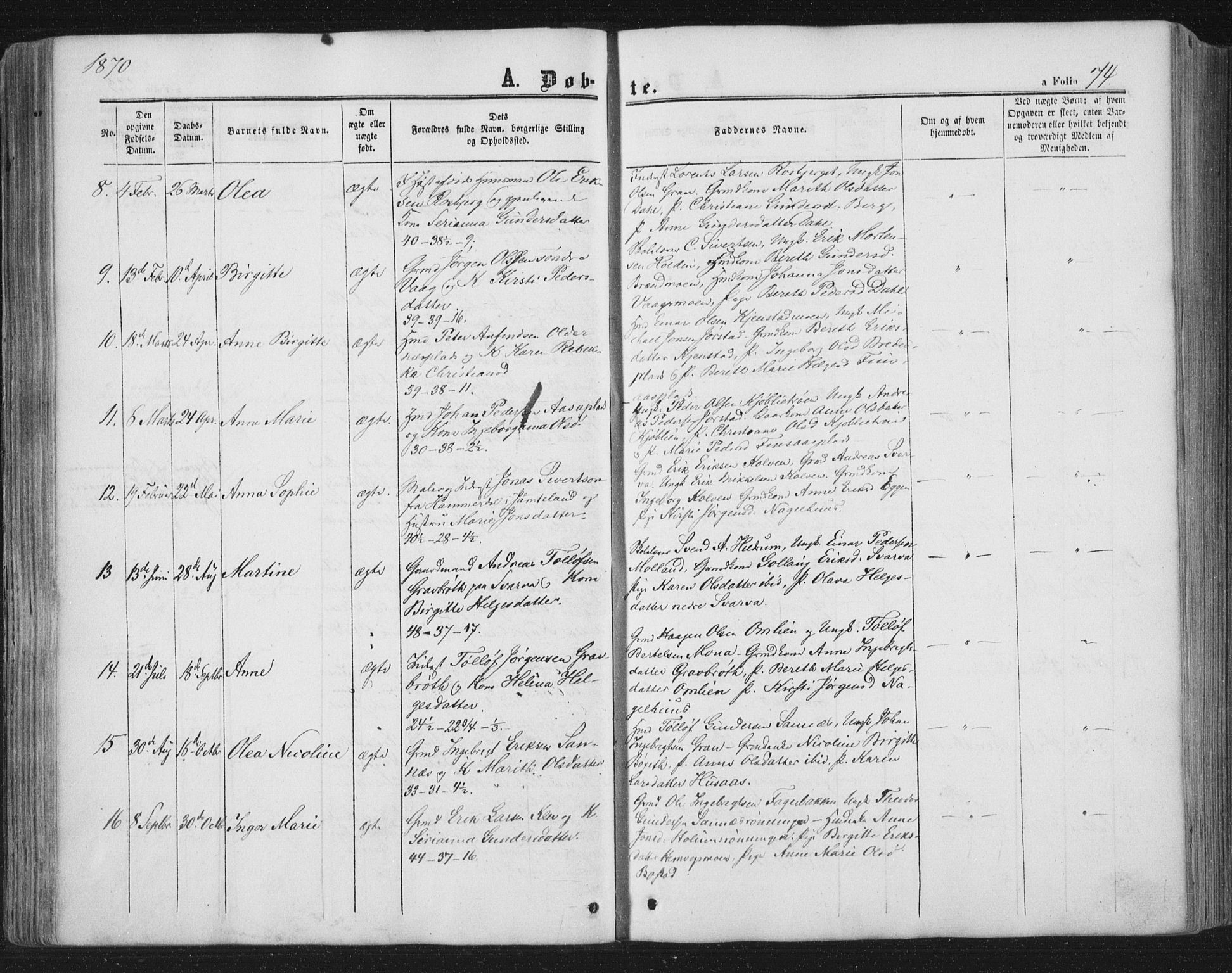 Ministerialprotokoller, klokkerbøker og fødselsregistre - Nord-Trøndelag, SAT/A-1458/749/L0472: Parish register (official) no. 749A06, 1857-1873, p. 74