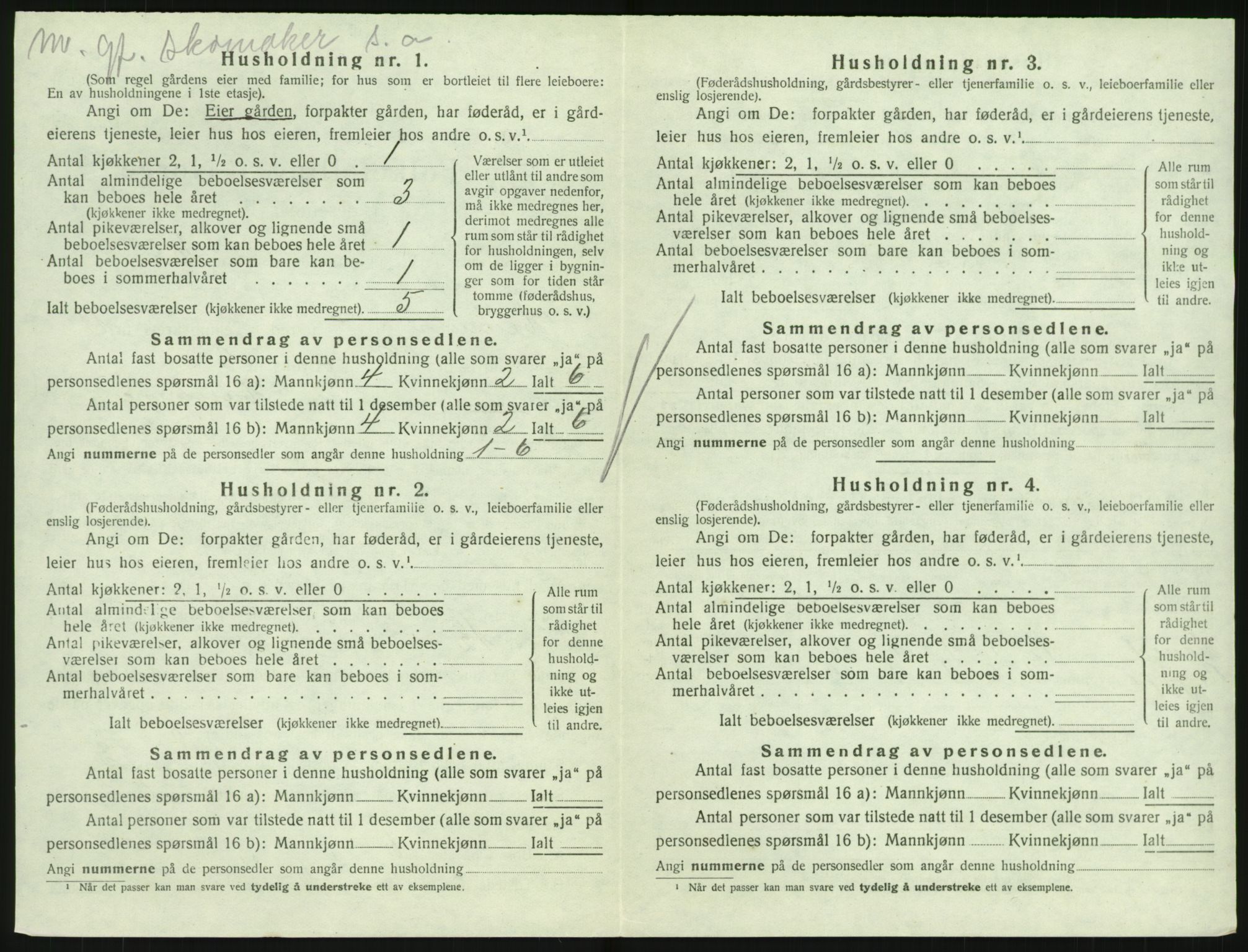SAKO, 1920 census for Hedrum, 1920, p. 1010