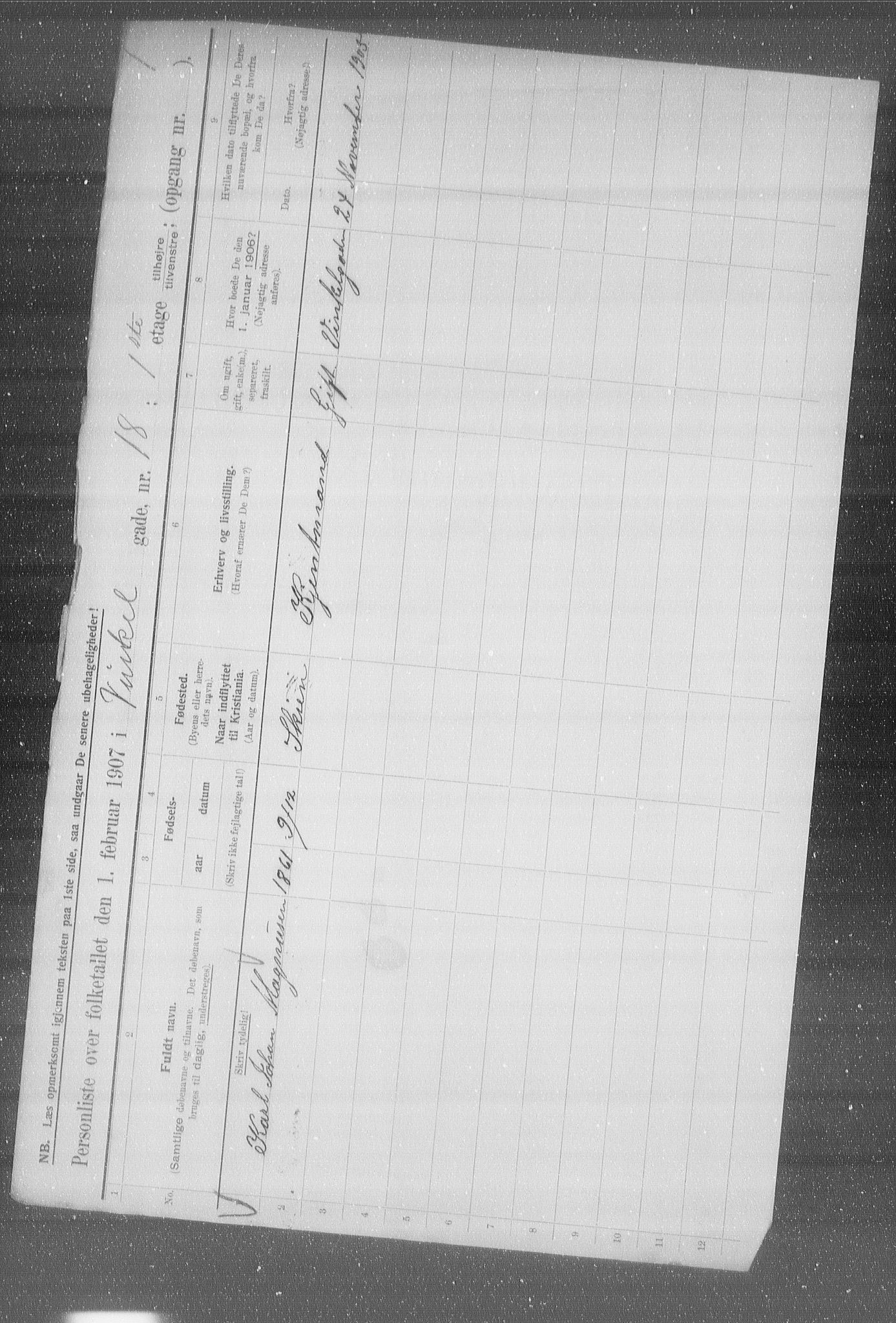 OBA, Municipal Census 1907 for Kristiania, 1907, p. 63121