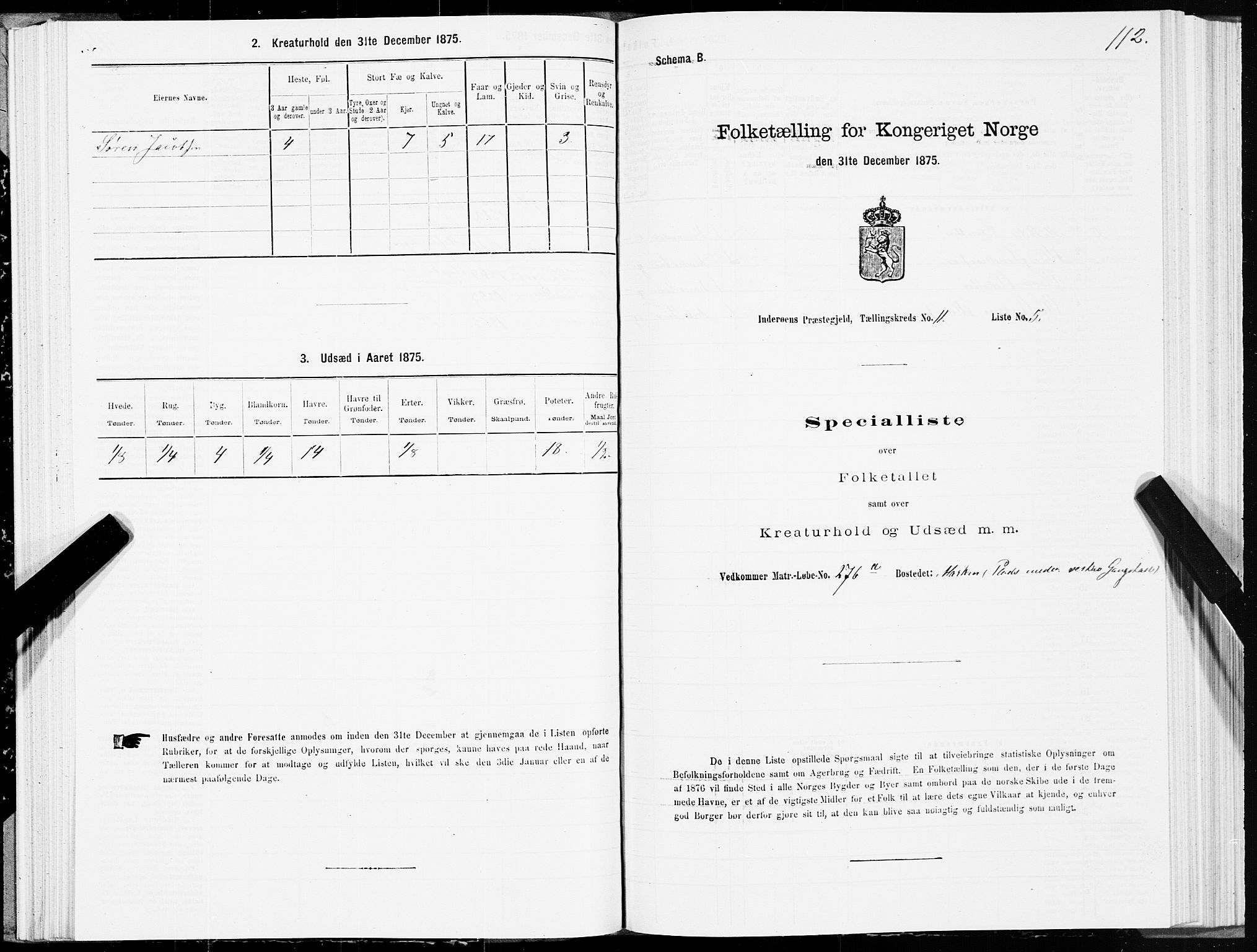 SAT, 1875 census for 1729P Inderøy, 1875, p. 6112