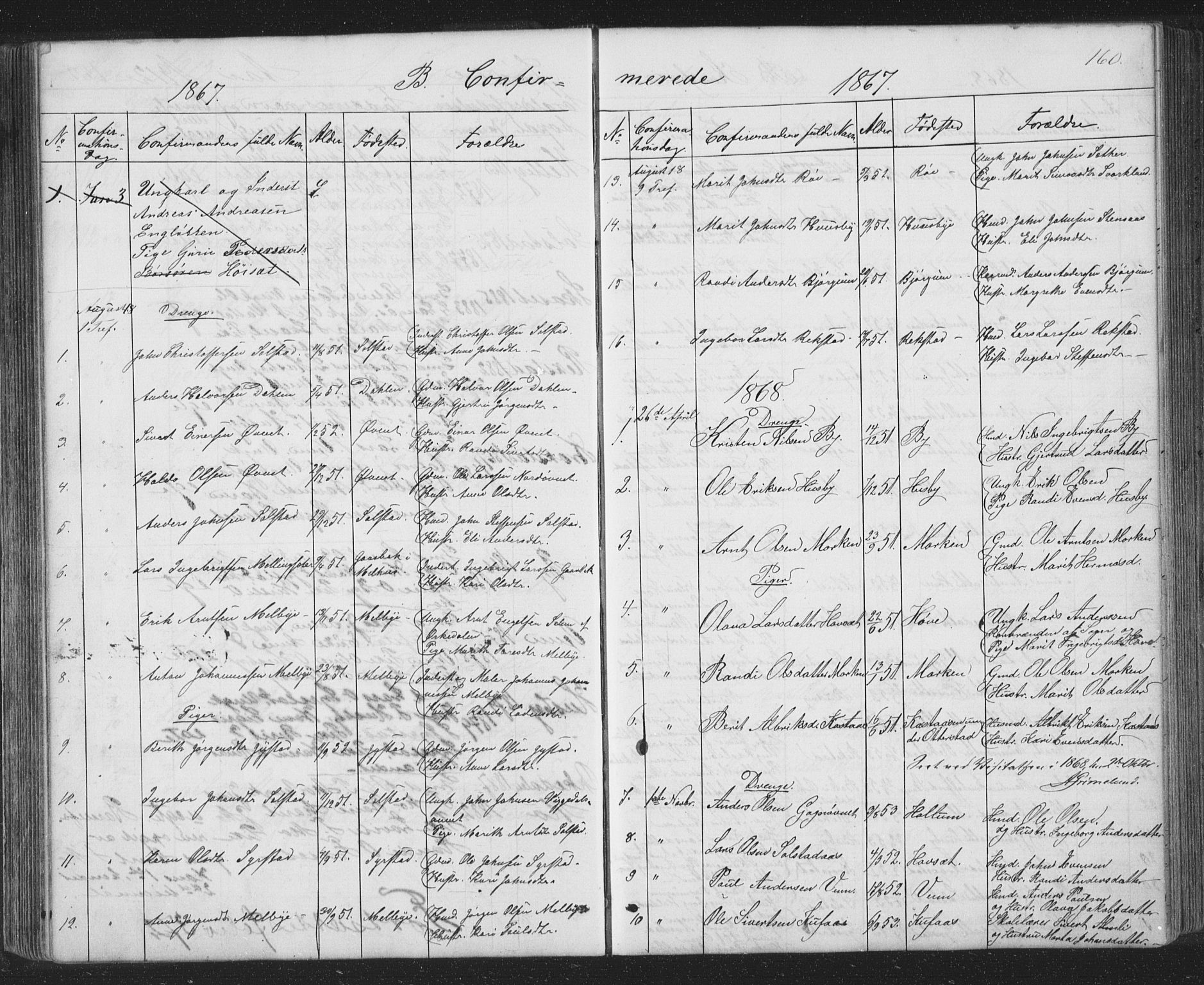 Ministerialprotokoller, klokkerbøker og fødselsregistre - Sør-Trøndelag, SAT/A-1456/667/L0798: Parish register (copy) no. 667C03, 1867-1929, p. 160