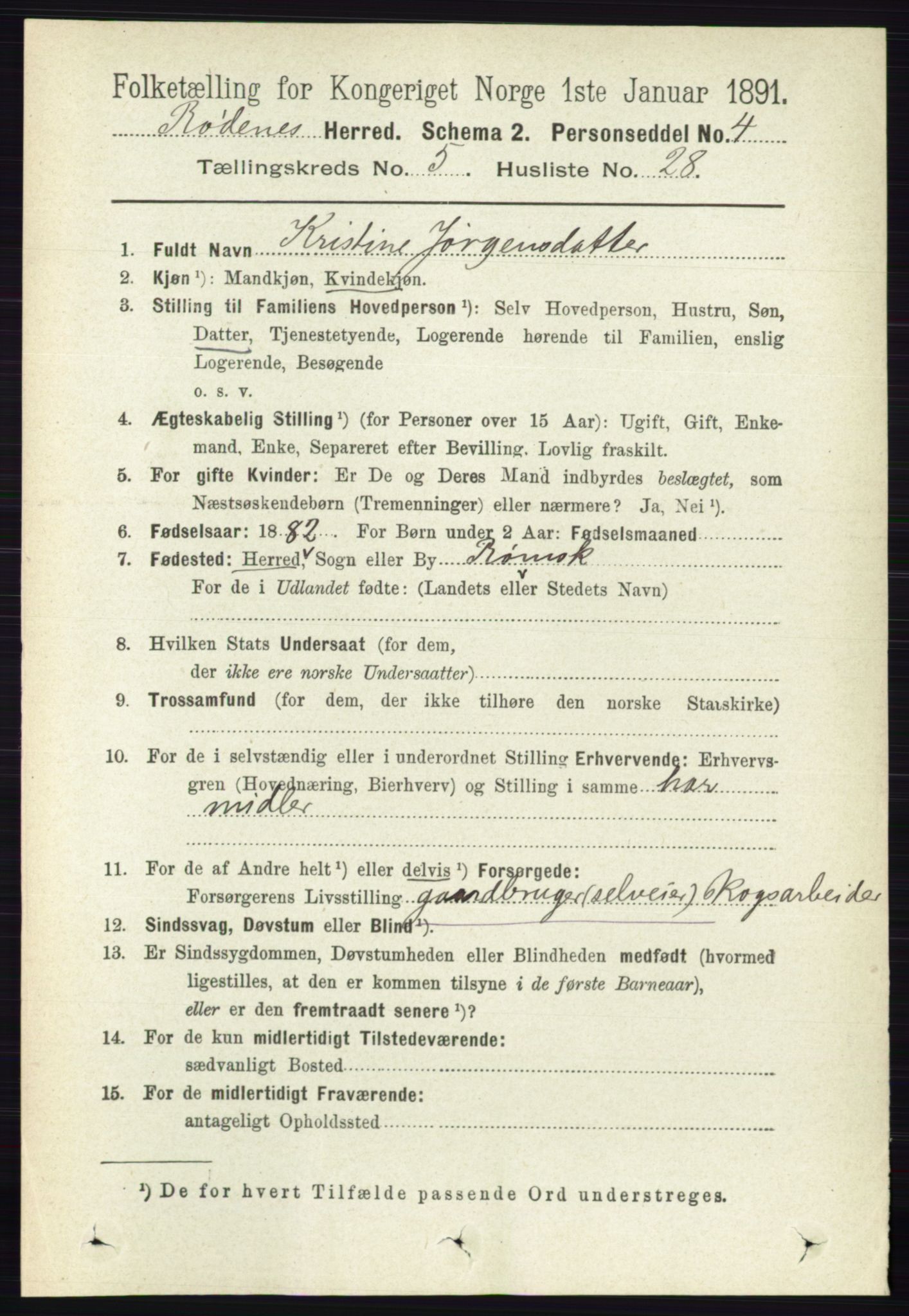 RA, 1891 census for 0120 Rødenes, 1891, p. 2264