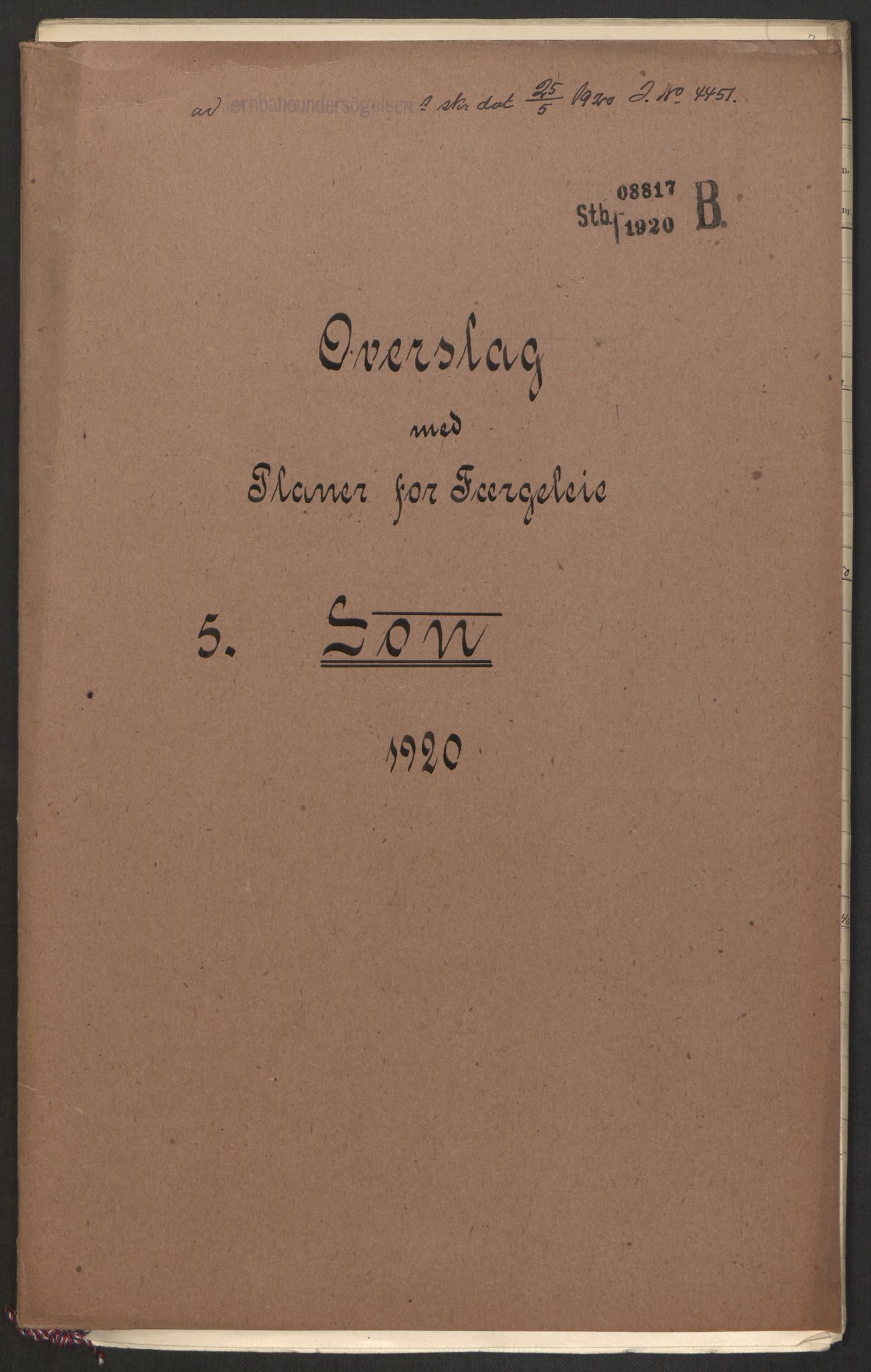 Norges Statsbaner, Baneavdelingen B, RA/S-1619/1/F/Fa/L0042: NORGE-JYLLAND, 1920, p. 51