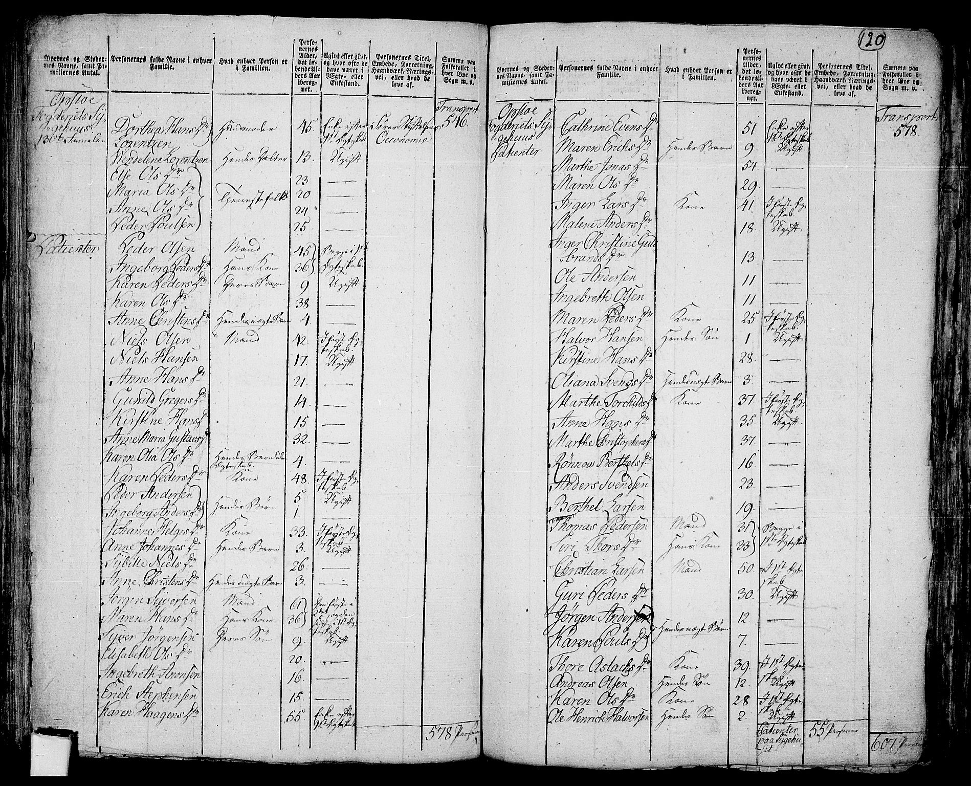 RA, 1801 census for 0218cM Oslo, 1801, p. 119b-120a