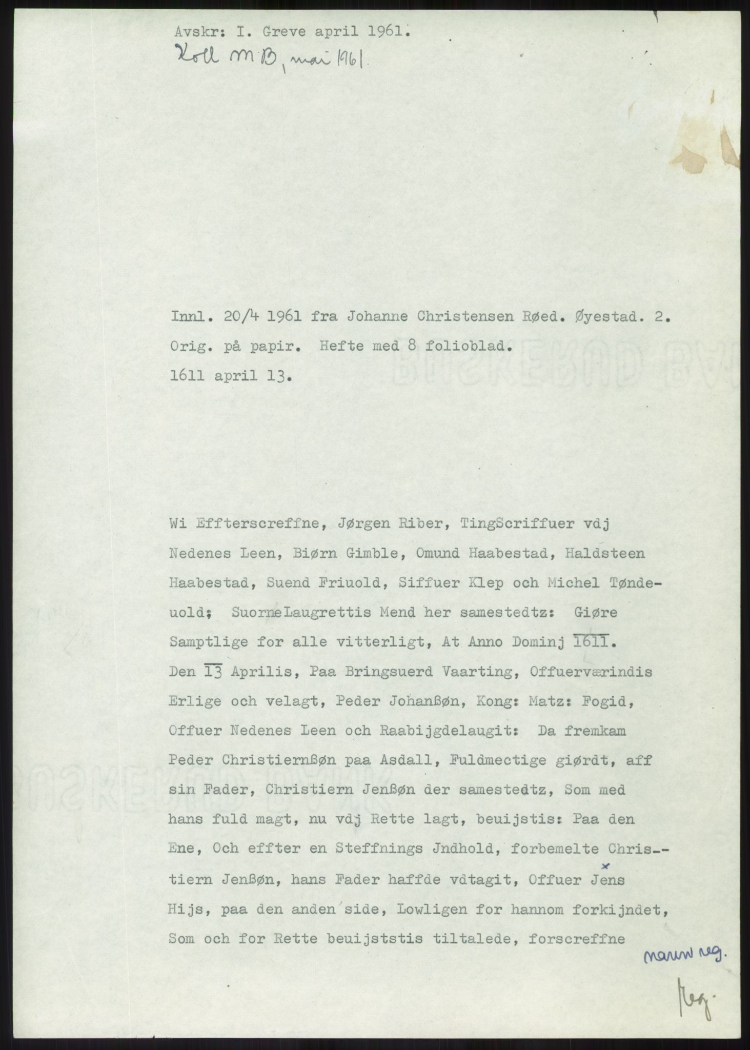 Samlinger til kildeutgivelse, Diplomavskriftsamlingen, RA/EA-4053/H/Ha, p. 1775