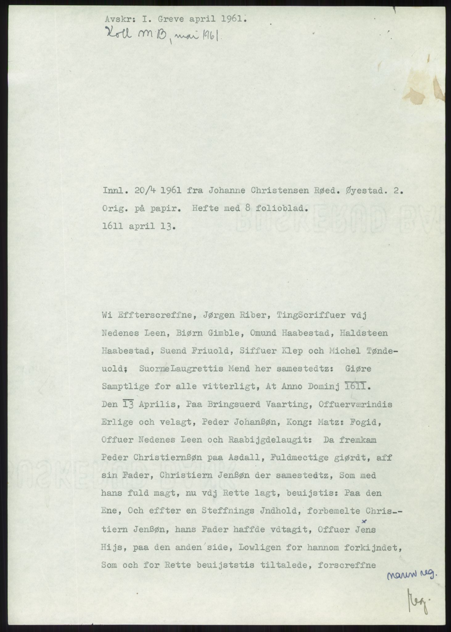 Samlinger til kildeutgivelse, Diplomavskriftsamlingen, AV/RA-EA-4053/H/Ha, p. 1775