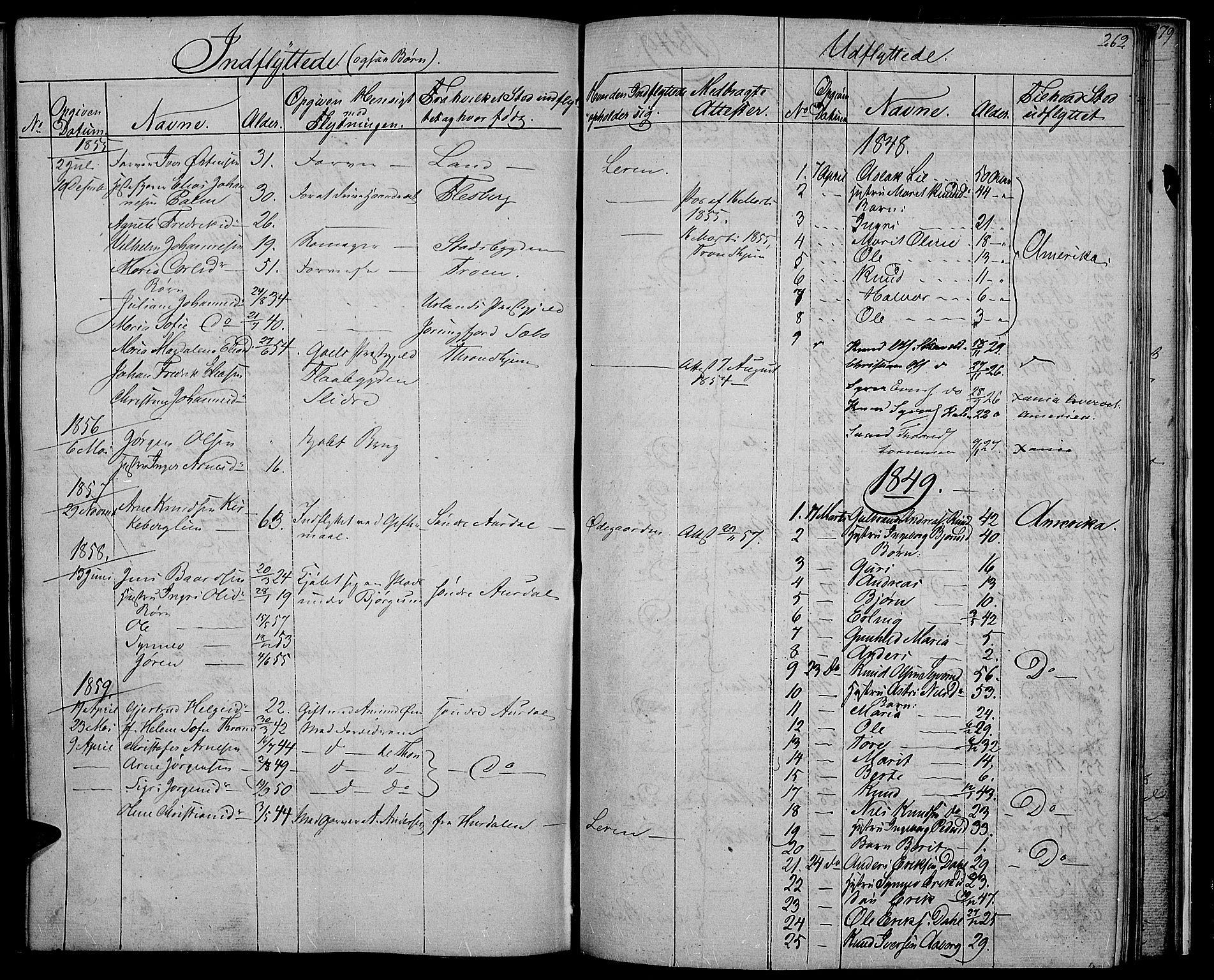 Nord-Aurdal prestekontor, SAH/PREST-132/H/Ha/Hab/L0002: Parish register (copy) no. 2, 1842-1877, p. 262