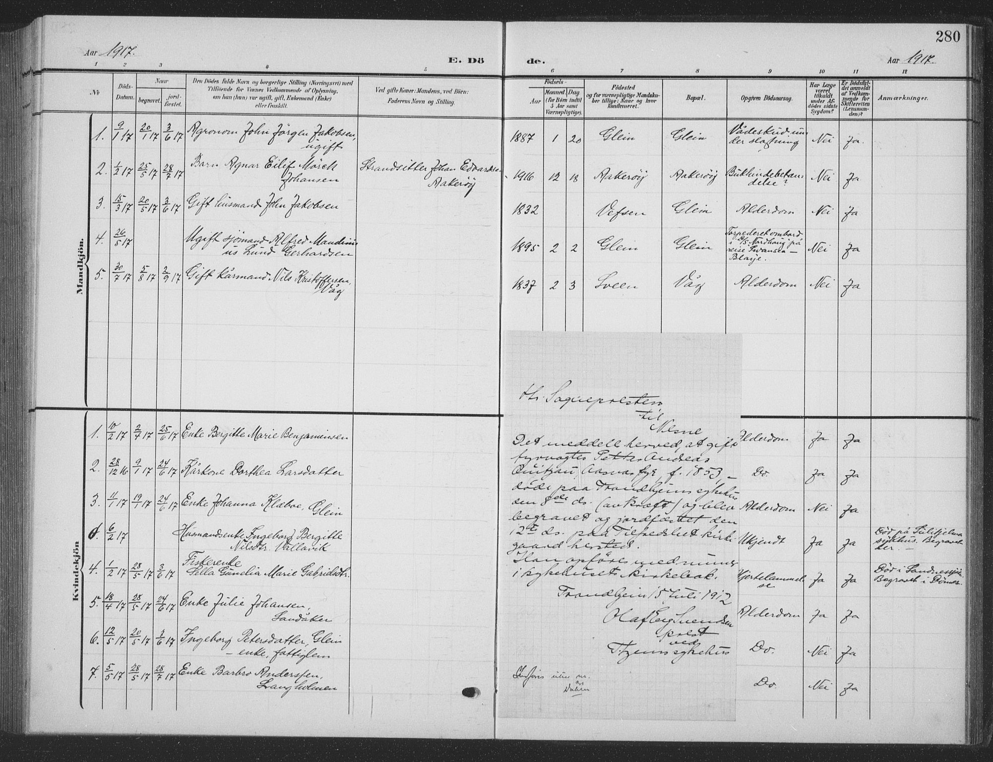 Ministerialprotokoller, klokkerbøker og fødselsregistre - Nordland, AV/SAT-A-1459/835/L0533: Parish register (copy) no. 835C05, 1906-1939, p. 280