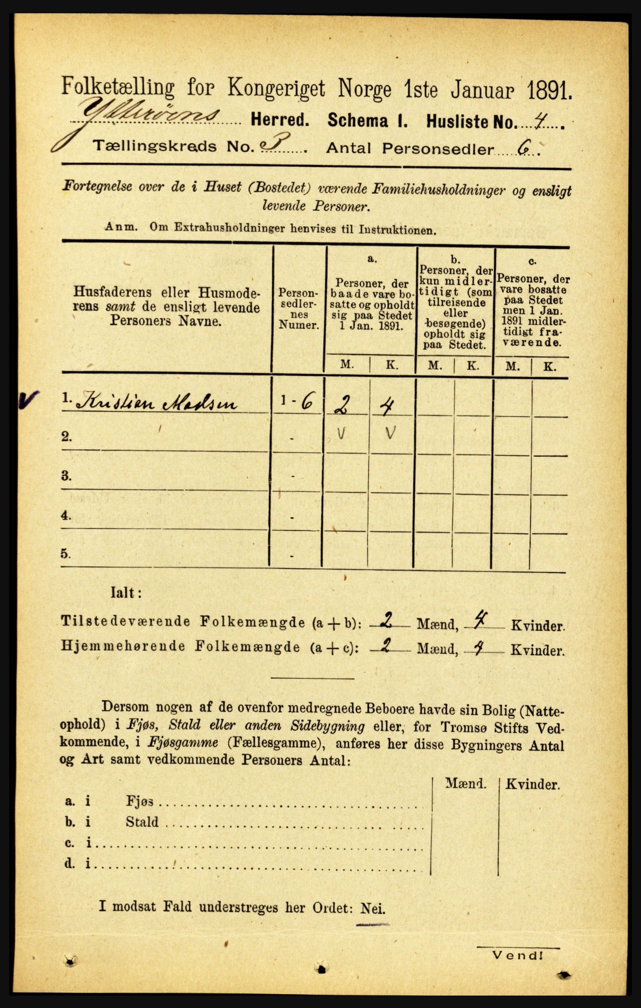 RA, 1891 census for 1722 Ytterøy, 1891, p. 1175