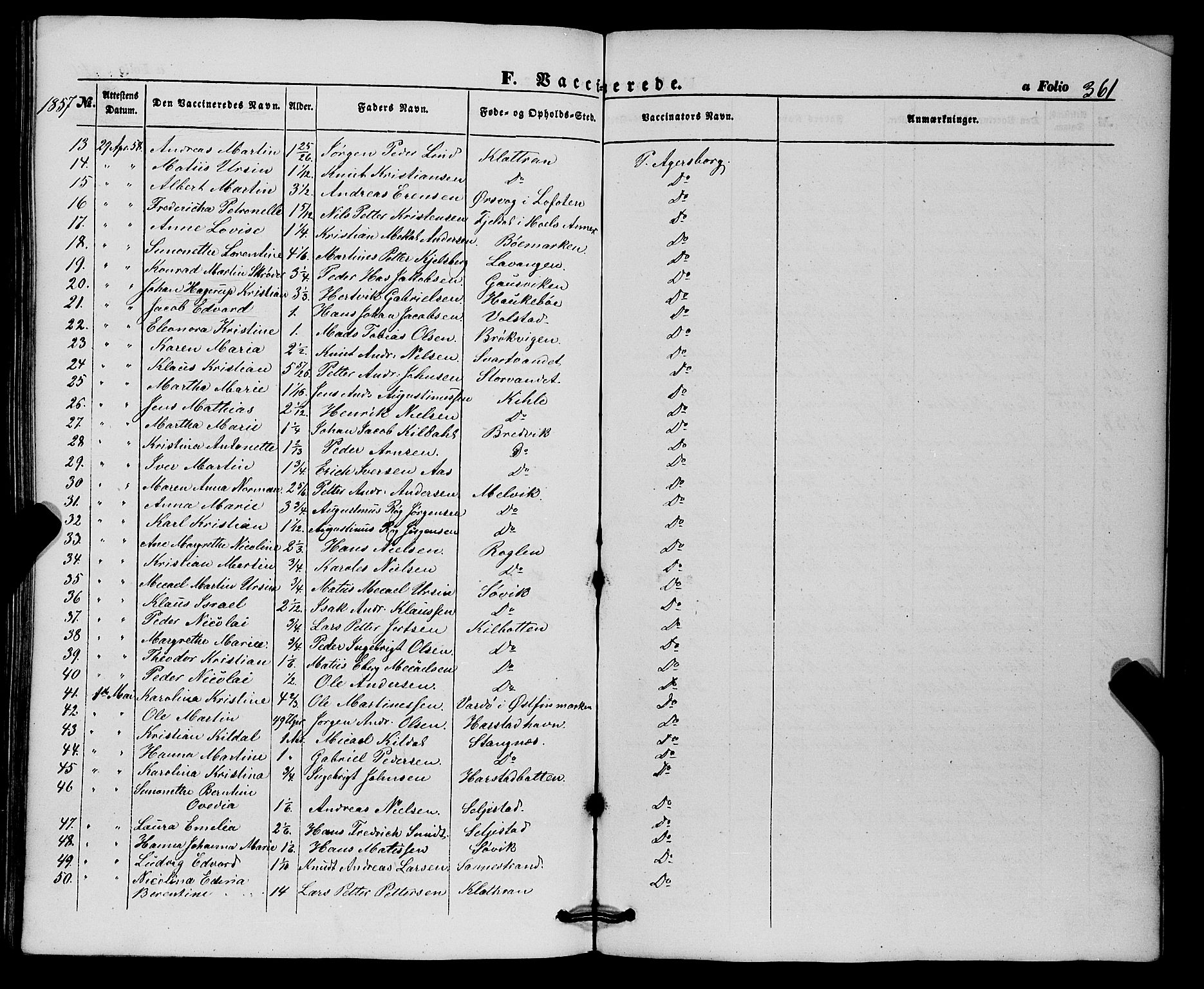 Trondenes sokneprestkontor, AV/SATØ-S-1319/H/Ha/L0011kirke: Parish register (official) no. 11, 1853-1862, p. 361