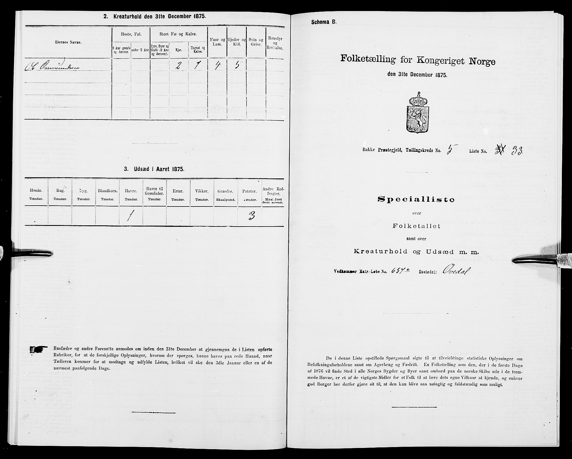 SAK, 1875 census for 1045P Bakke, 1875, p. 551