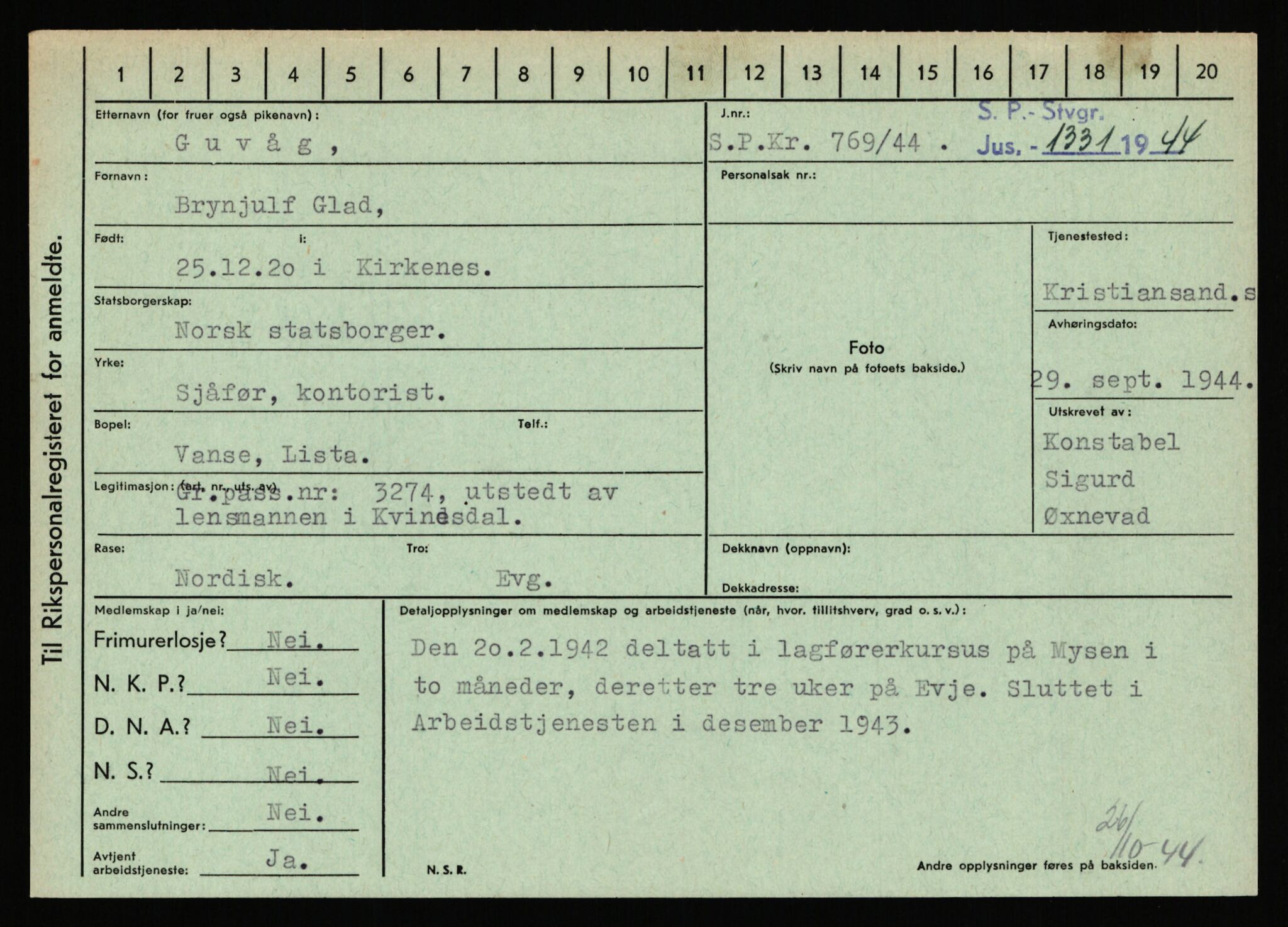 Statspolitiet - Hovedkontoret / Osloavdelingen, AV/RA-S-1329/C/Ca/L0005: Furali - Hamula, 1943-1945, p. 3360