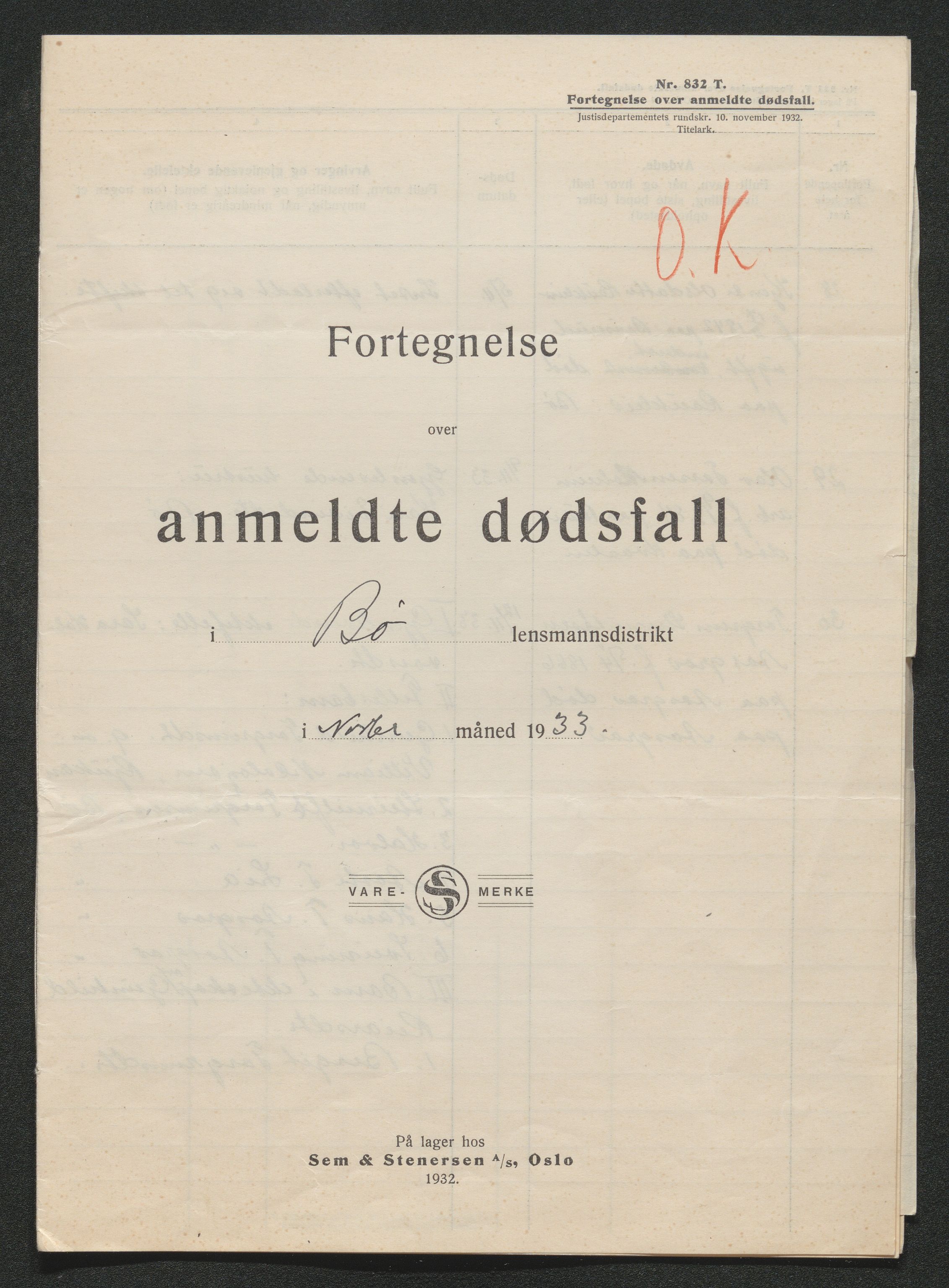 Nedre Telemark sorenskriveri, AV/SAKO-A-135/H/Ha/Hab/L0008: Dødsfallsfortegnelser
, 1931-1935, p. 931