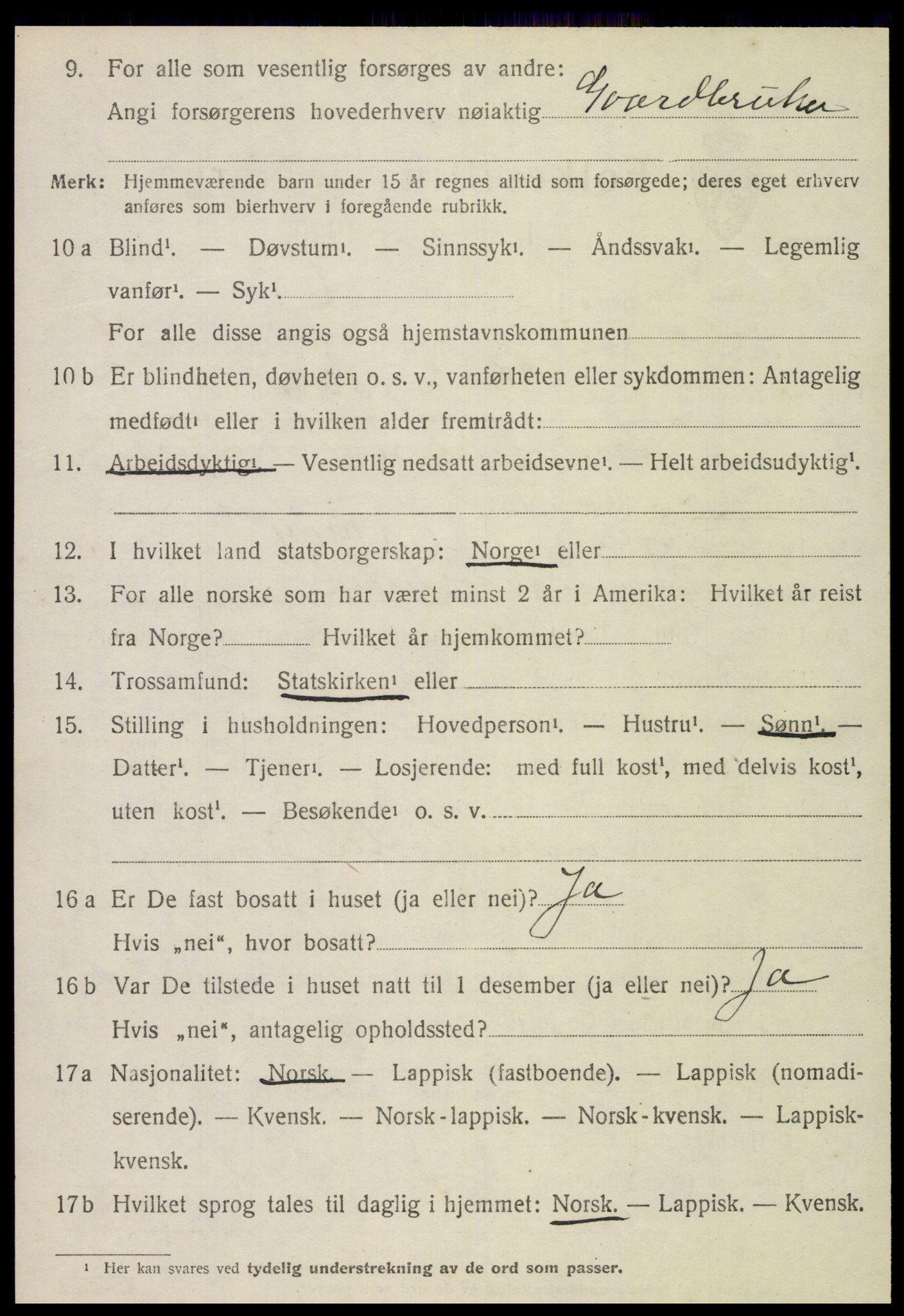 SAT, 1920 census for Foldereid, 1920, p. 1977