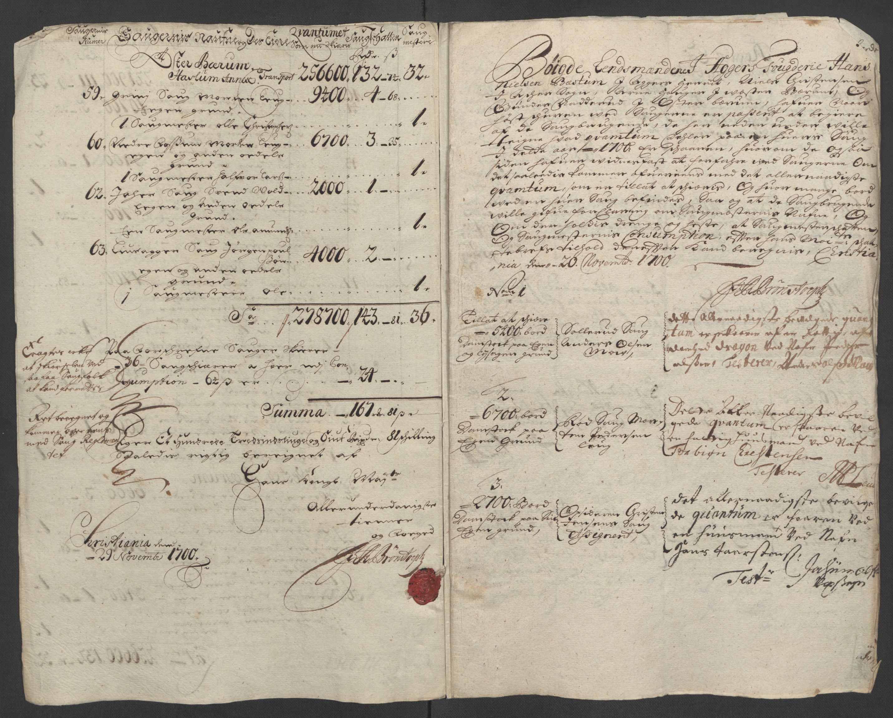 Rentekammeret inntil 1814, Reviderte regnskaper, Fogderegnskap, RA/EA-4092/R10/L0443: Fogderegnskap Aker og Follo, 1700, p. 82