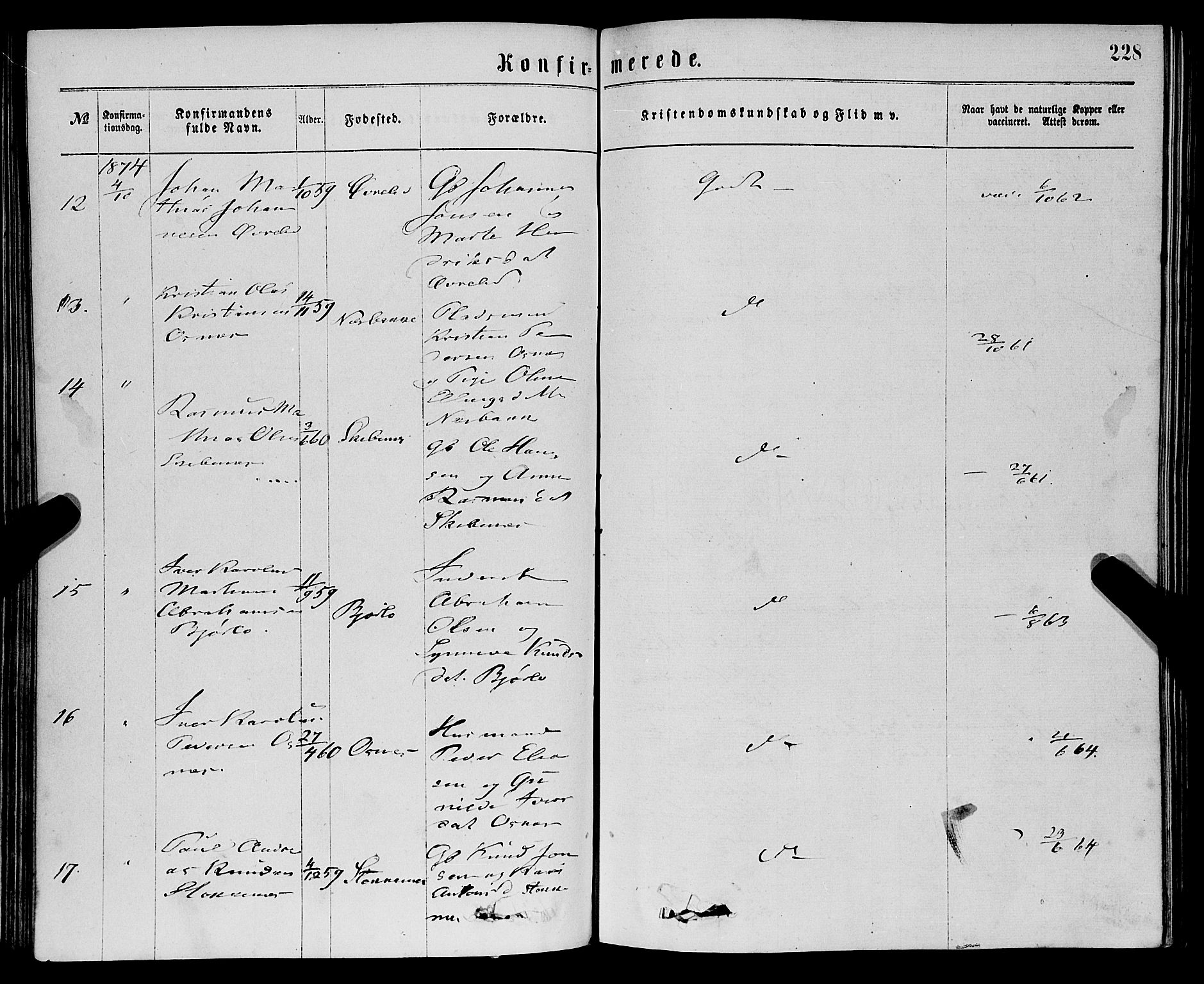 Eid sokneprestembete, AV/SAB-A-82301/H/Haa/Haaa/L0010: Parish register (official) no. A 10, 1867-1878, p. 228