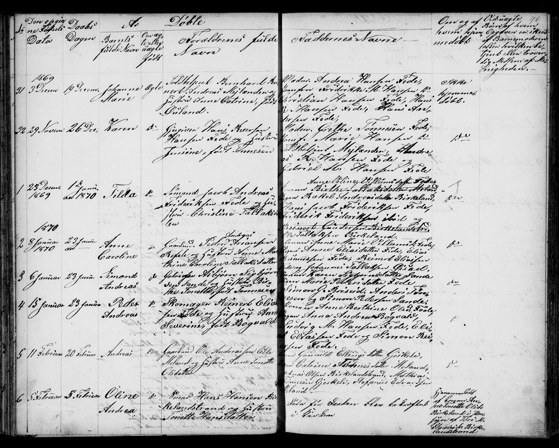 Kvinesdal sokneprestkontor, AV/SAK-1111-0026/F/Fb/Fba/L0003: Parish register (copy) no. B 3, 1858-1893, p. 46