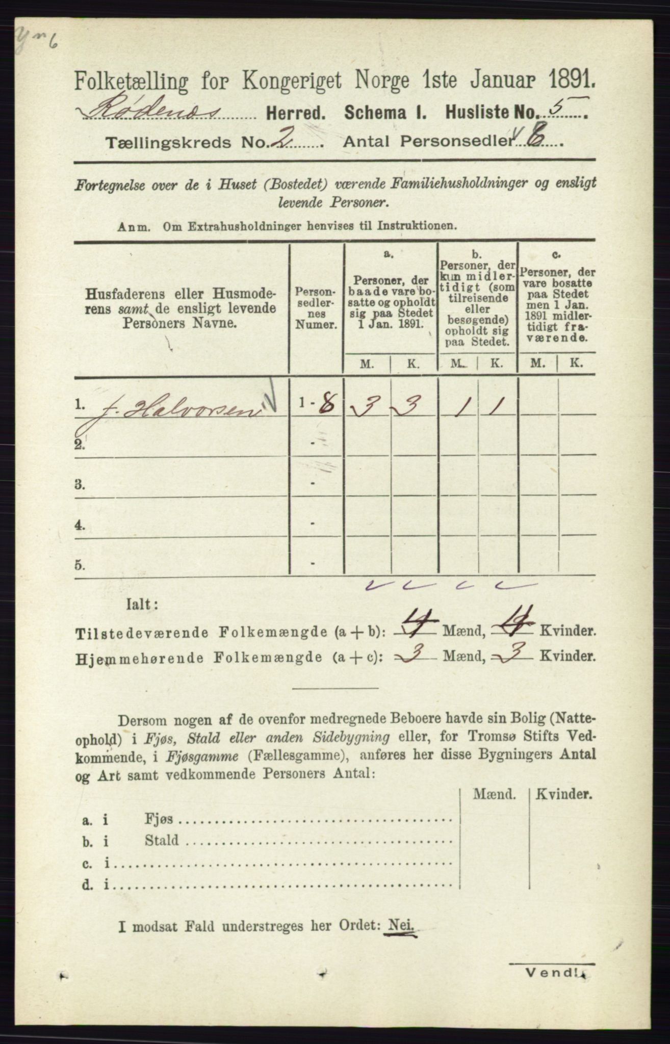 RA, 1891 census for 0120 Rødenes, 1891, p. 659