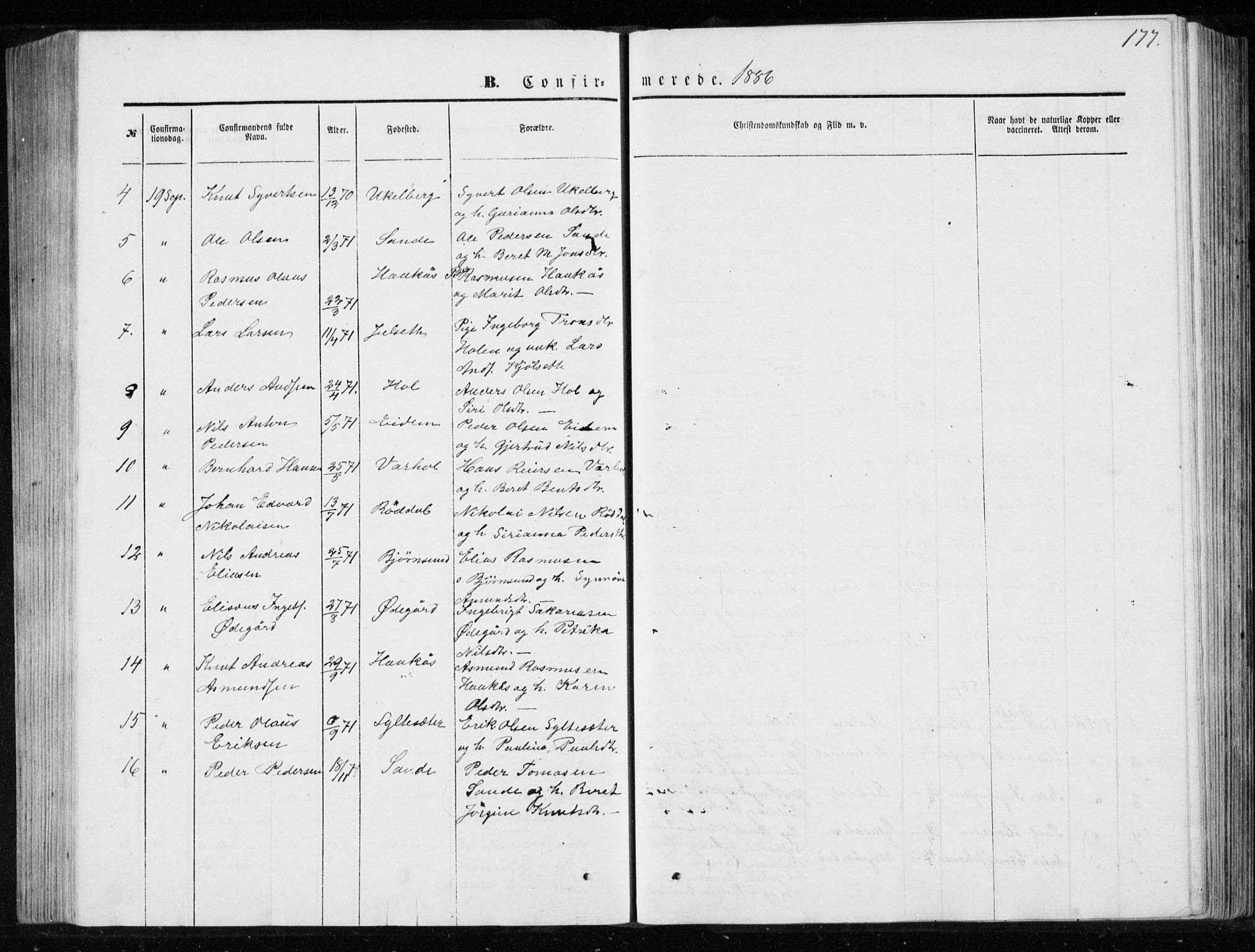 Ministerialprotokoller, klokkerbøker og fødselsregistre - Møre og Romsdal, AV/SAT-A-1454/565/L0754: Parish register (copy) no. 565C03, 1870-1896, p. 177