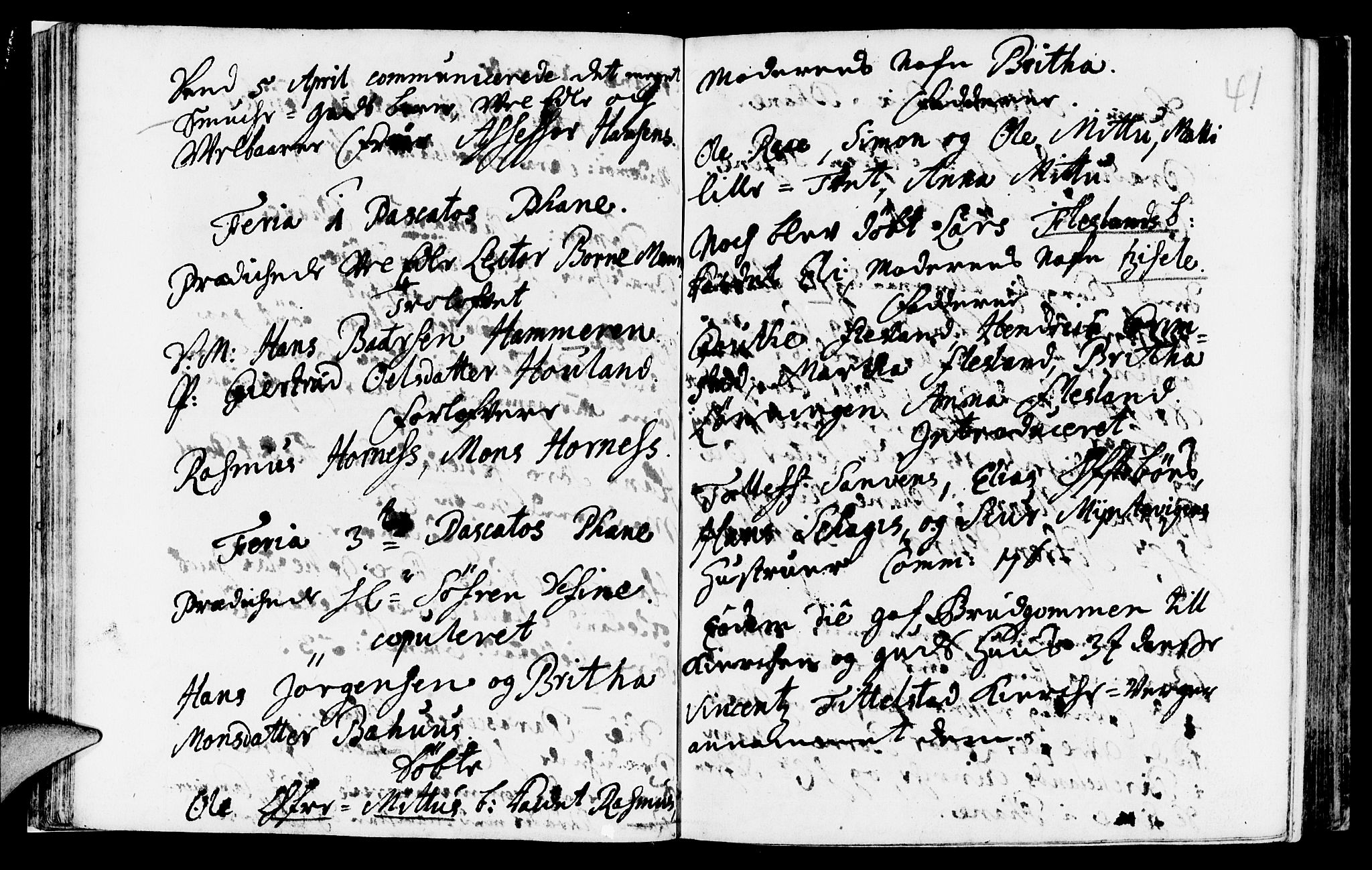 Fana Sokneprestembete, AV/SAB-A-75101/H/Haa/Haaa/L0001: Parish register (official) no. A 1, 1712-1719, p. 41