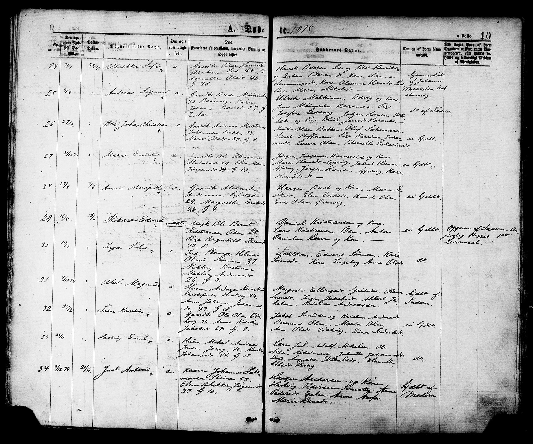 Ministerialprotokoller, klokkerbøker og fødselsregistre - Nord-Trøndelag, AV/SAT-A-1458/780/L0642: Parish register (official) no. 780A07 /1, 1874-1885, p. 10