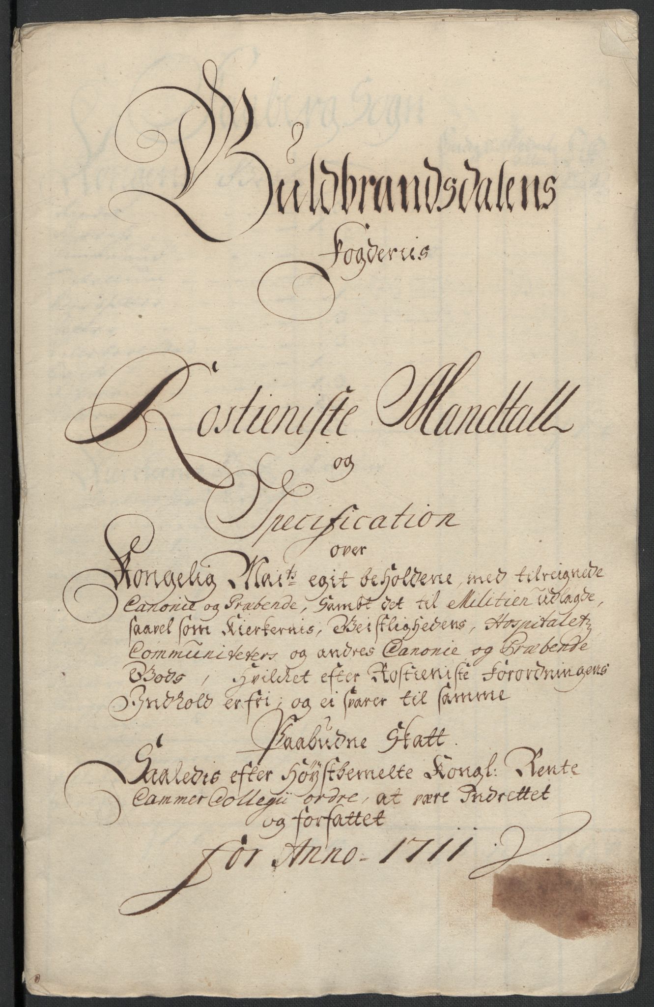 Rentekammeret inntil 1814, Reviderte regnskaper, Fogderegnskap, AV/RA-EA-4092/R17/L1180: Fogderegnskap Gudbrandsdal, 1711, p. 402