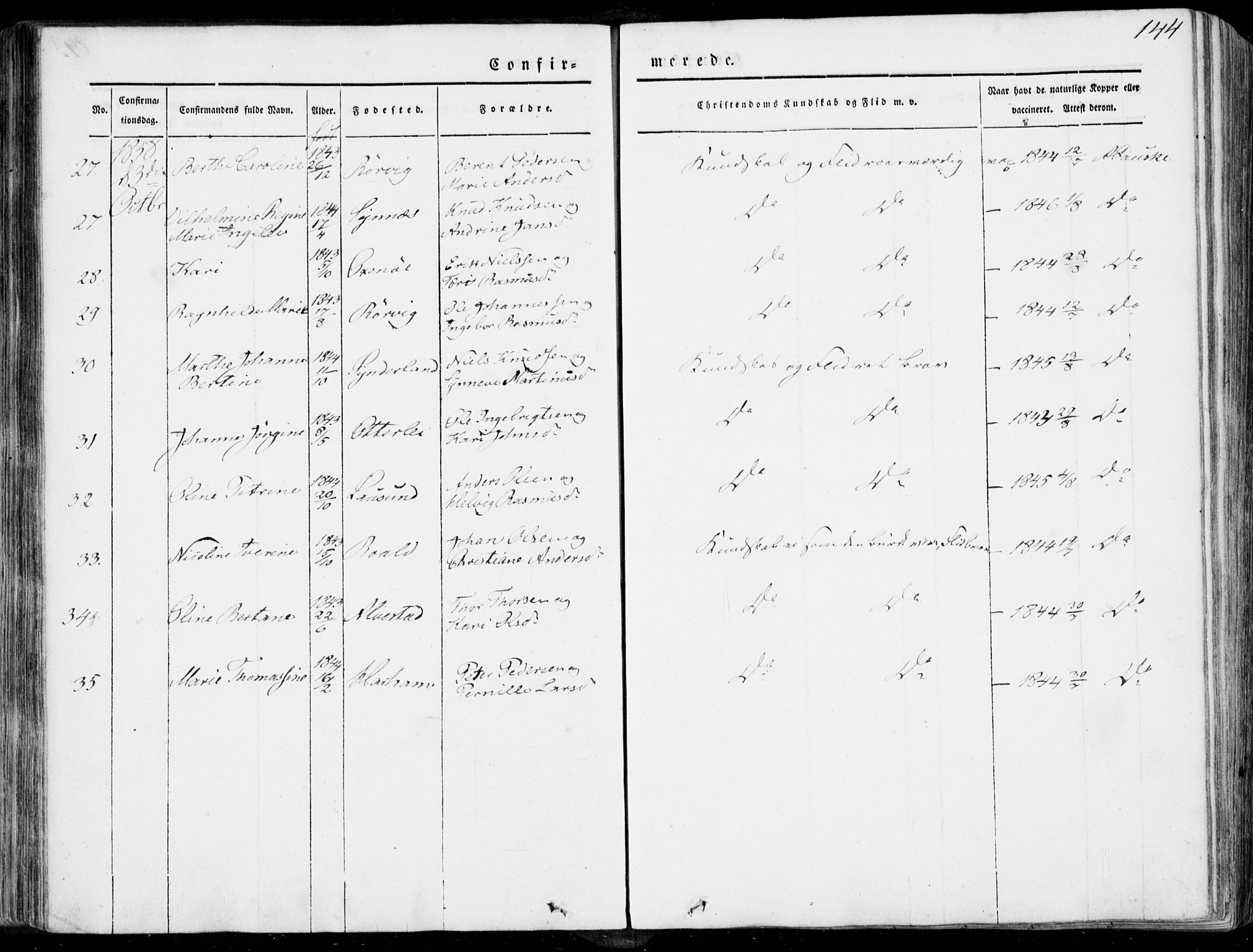 Ministerialprotokoller, klokkerbøker og fødselsregistre - Møre og Romsdal, AV/SAT-A-1454/536/L0497: Parish register (official) no. 536A06, 1845-1865, p. 144