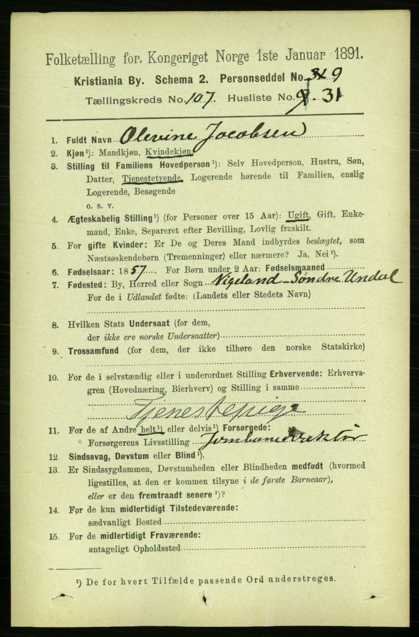 RA, 1891 census for 0301 Kristiania, 1891, p. 55113