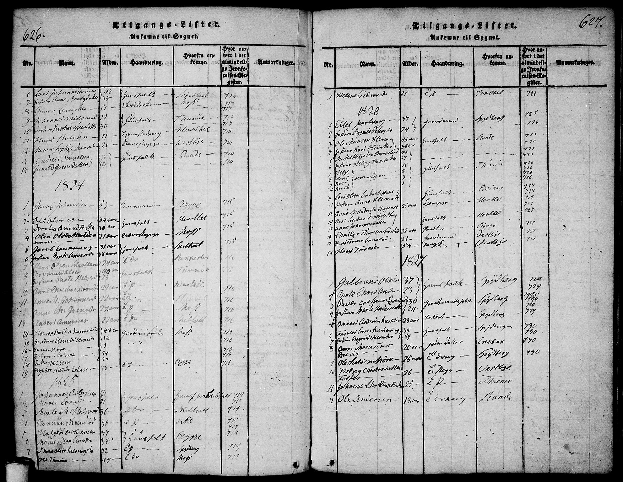 Våler prestekontor Kirkebøker, AV/SAO-A-11083/F/Fa/L0005: Parish register (official) no. I 5, 1815-1839, p. 626-627