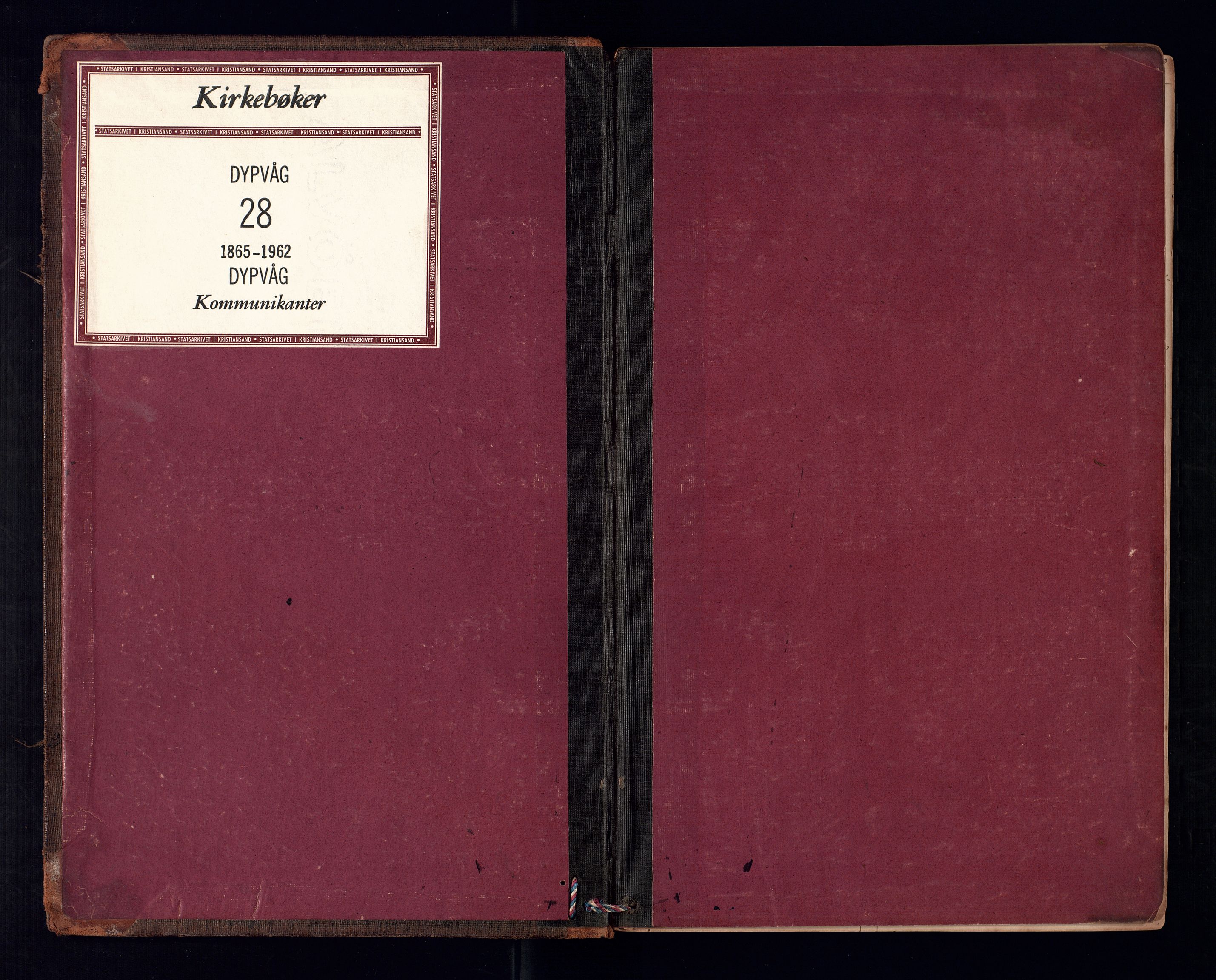 Dypvåg sokneprestkontor, AV/SAK-1111-0007/F/Fc/Fca/L0004: Communicants register no. C-4, 1864-1962, p. 1