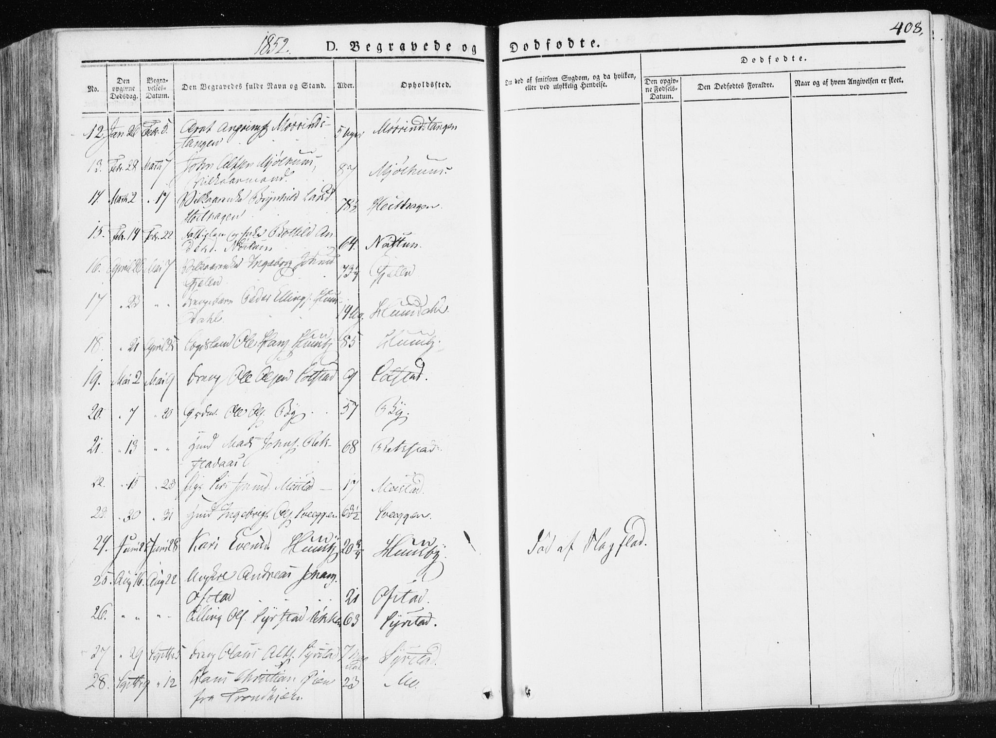 Ministerialprotokoller, klokkerbøker og fødselsregistre - Sør-Trøndelag, AV/SAT-A-1456/665/L0771: Parish register (official) no. 665A06, 1830-1856, p. 408