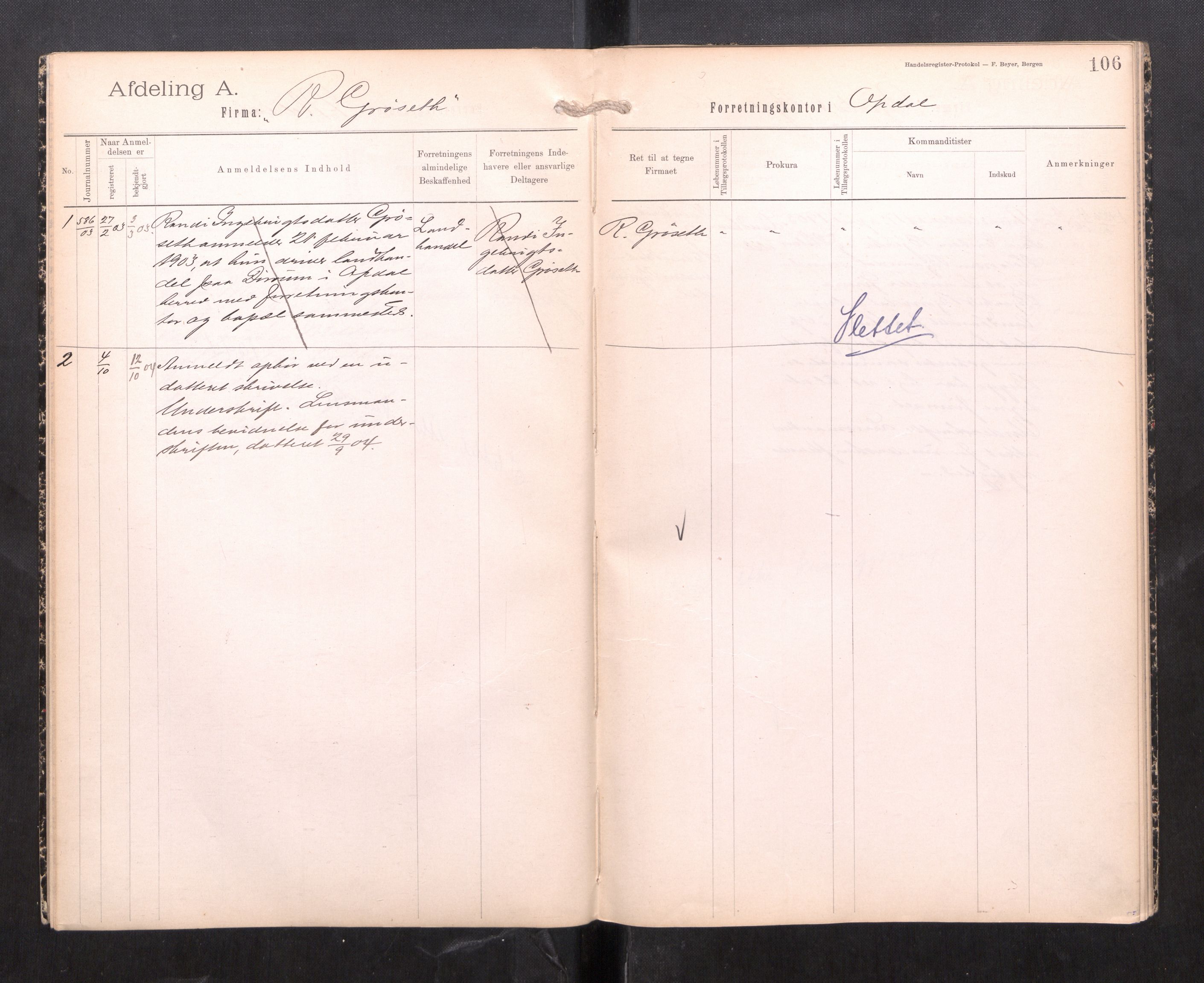 Orkdal sorenskriveri, AV/SAT-A-4169/2/J/Ja/Jaa/L0003: Firmaregister A, 1901-1913, p. 7
