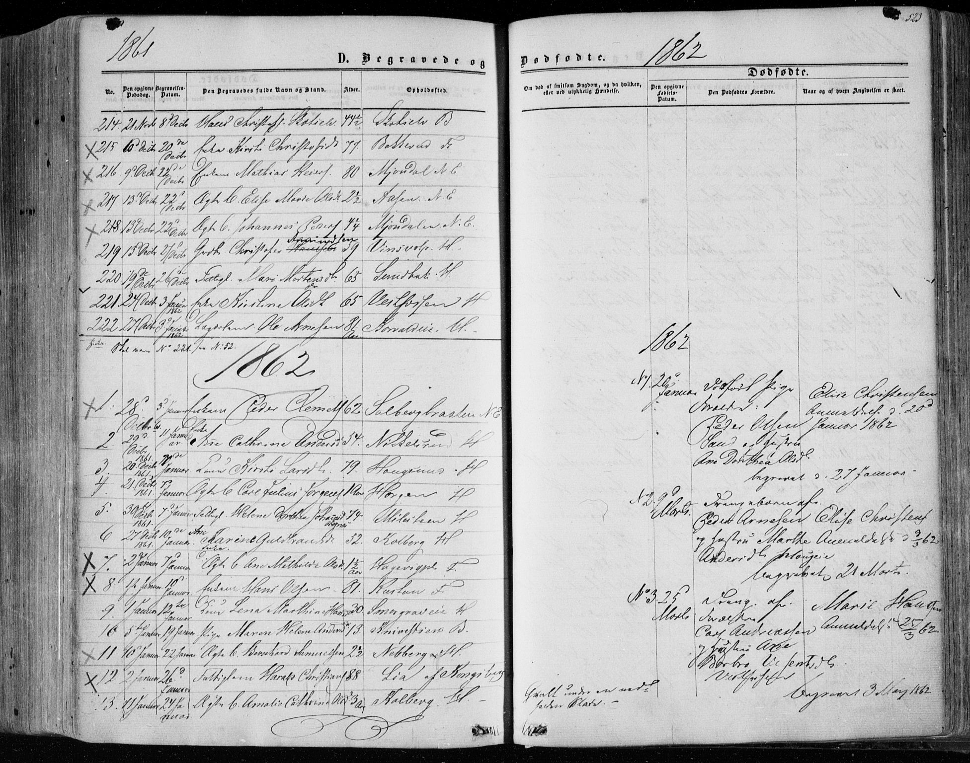 Eiker kirkebøker, SAKO/A-4/F/Fa/L0016: Parish register (official) no. I 16, 1860-1868, p. 523