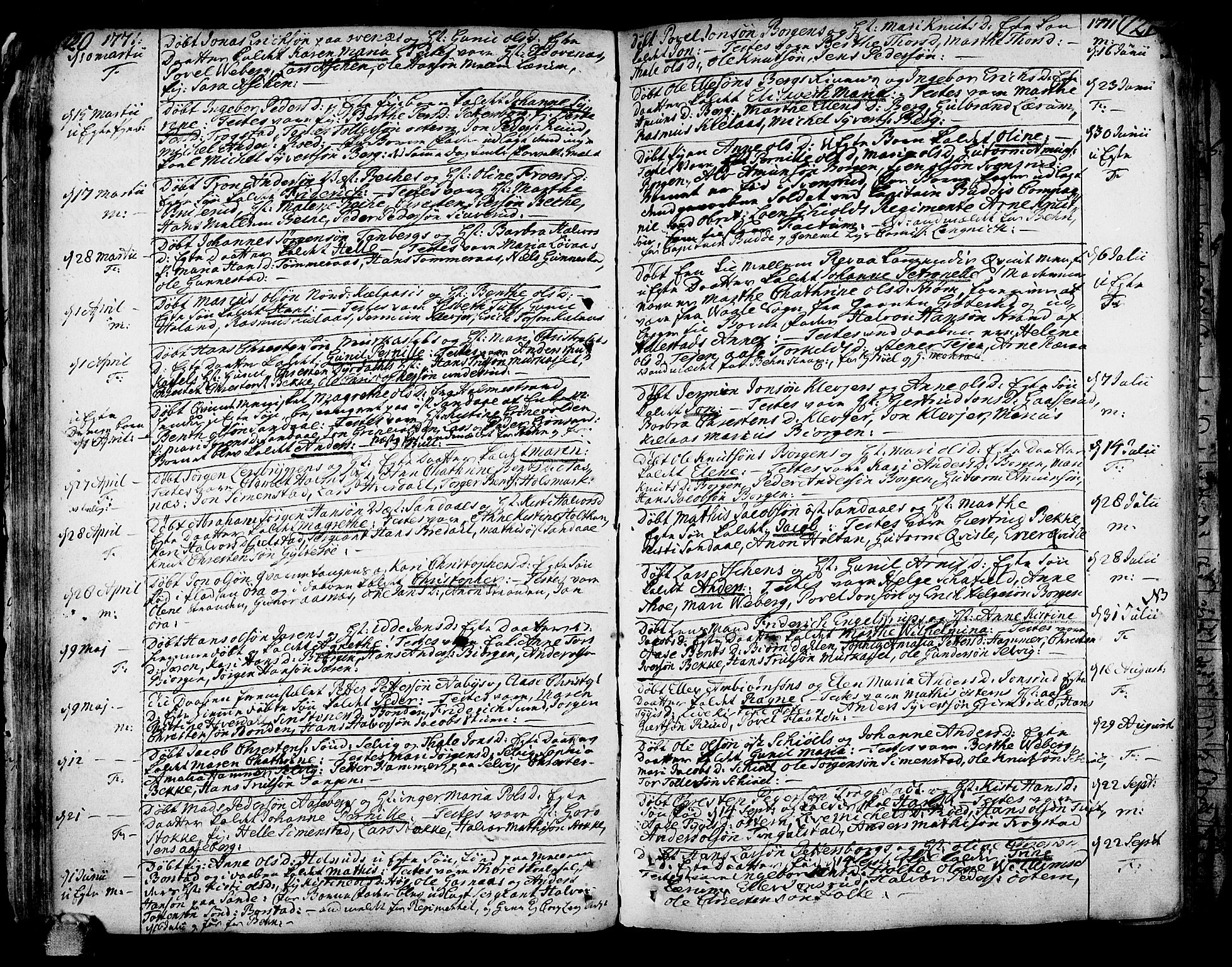 Sande Kirkebøker, AV/SAKO-A-53/F/Fa/L0001: Parish register (official) no. 1, 1753-1803, p. 120-121