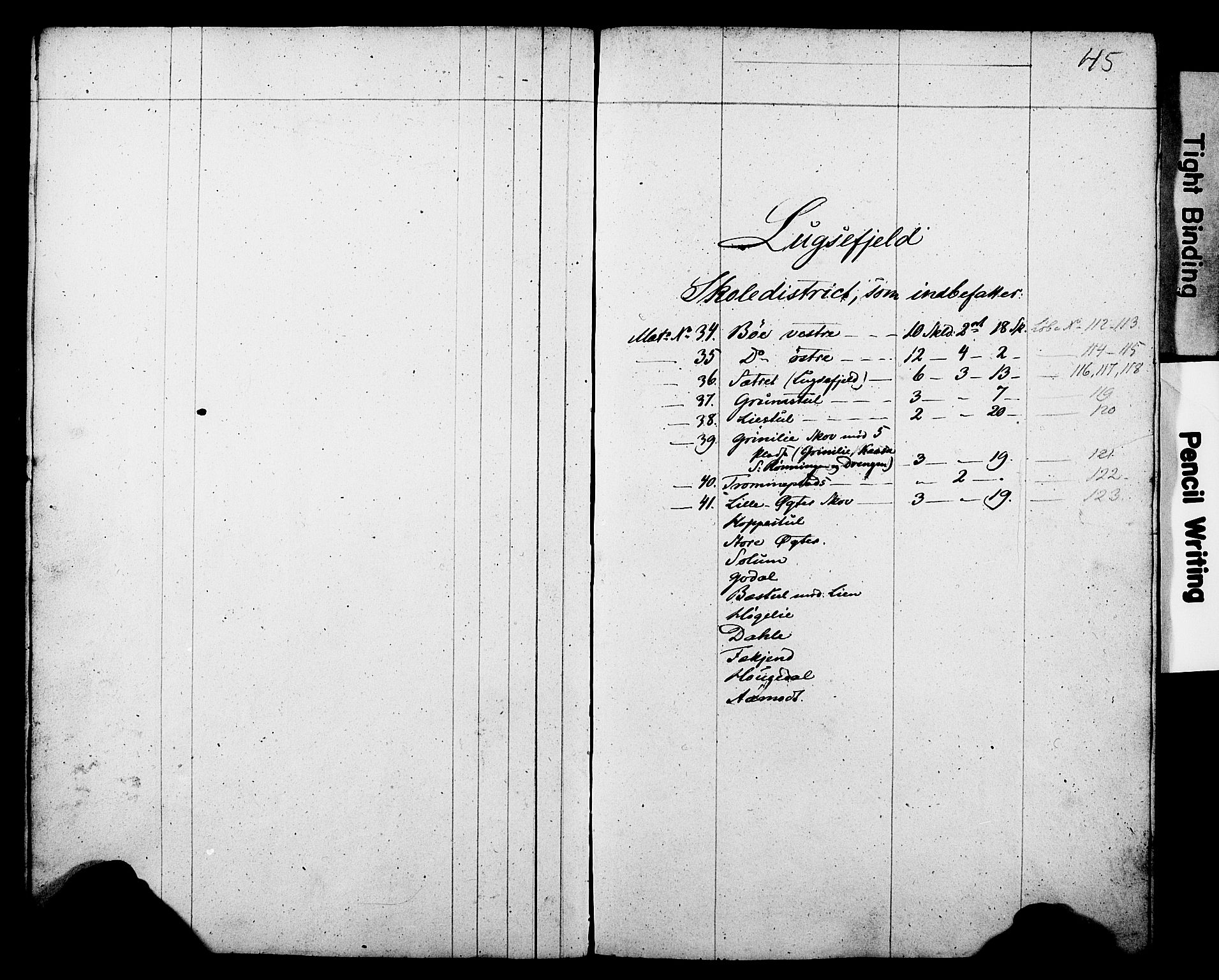 , Census 1845 for Gjerpen, 1845, p. 45